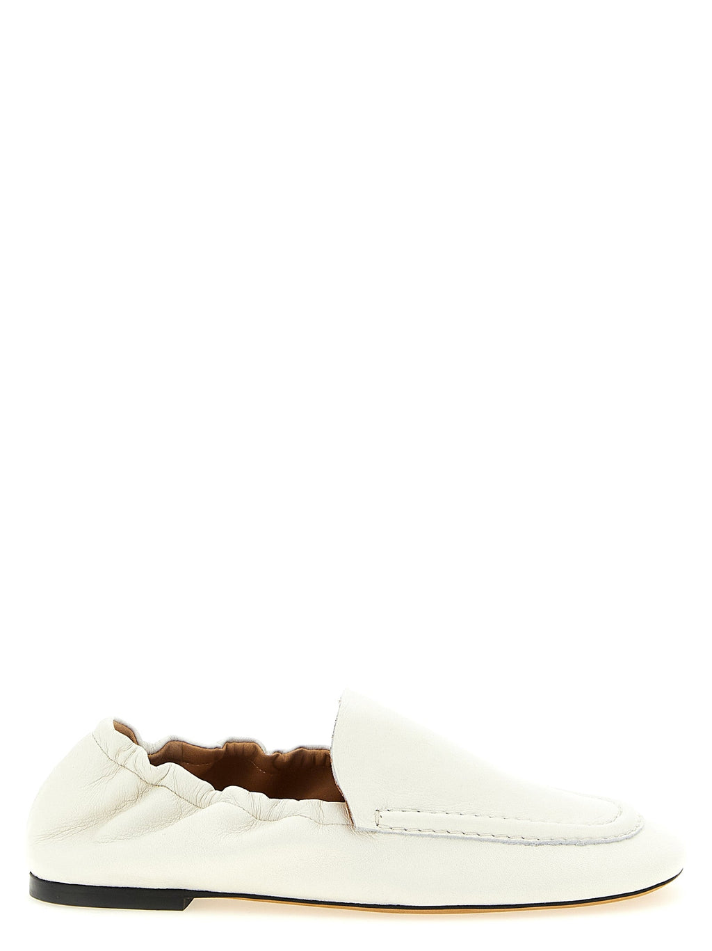 ODISSI White Lamb Leather Slip-On Loafers