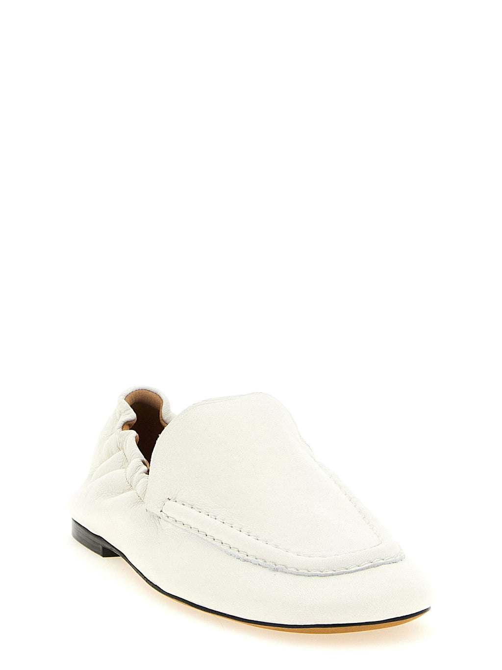 ODISSI White Lamb Leather Slip-On Loafers