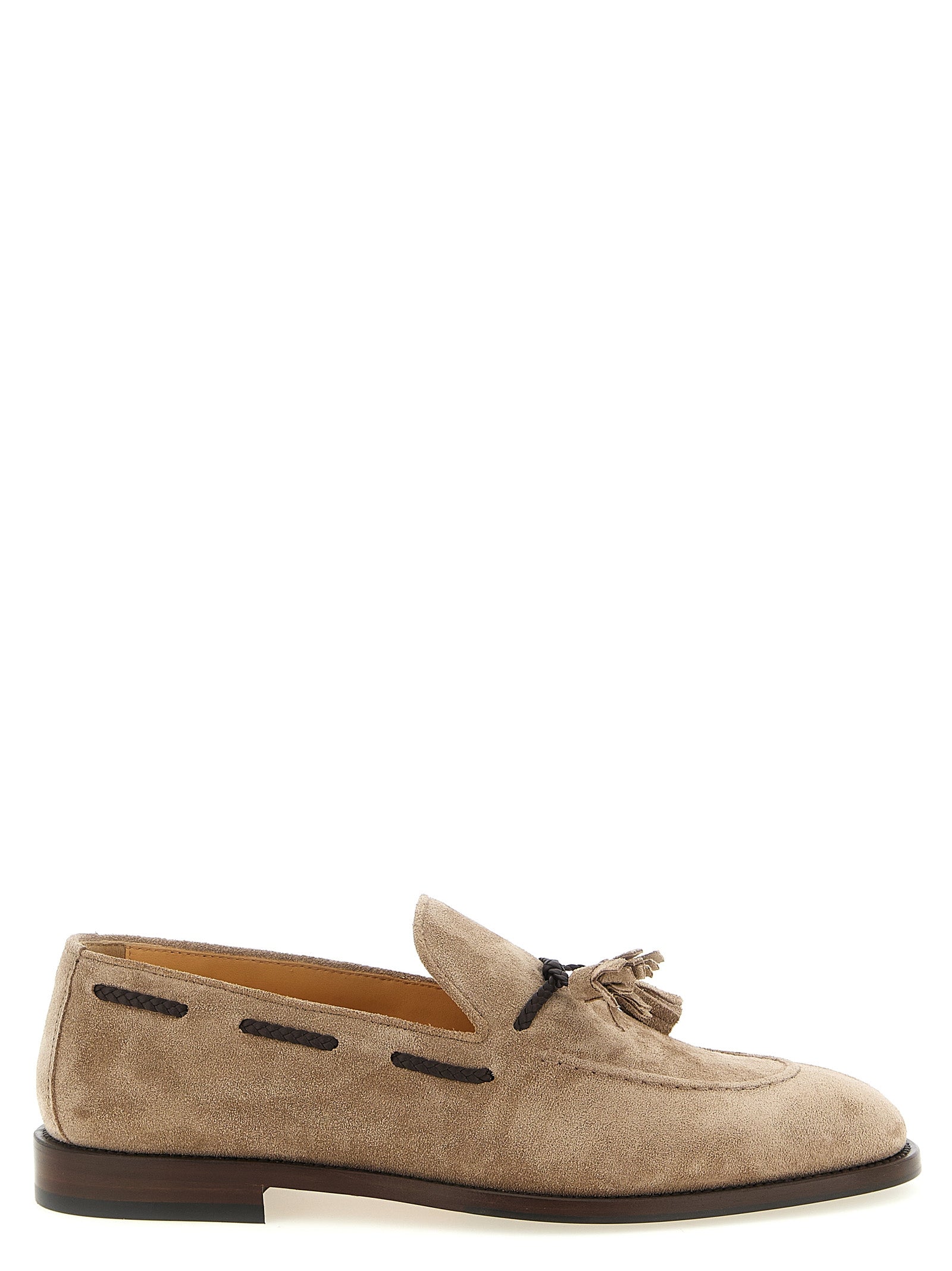Brunello Cucinelli Brown Calfskin Slip-On Loafers