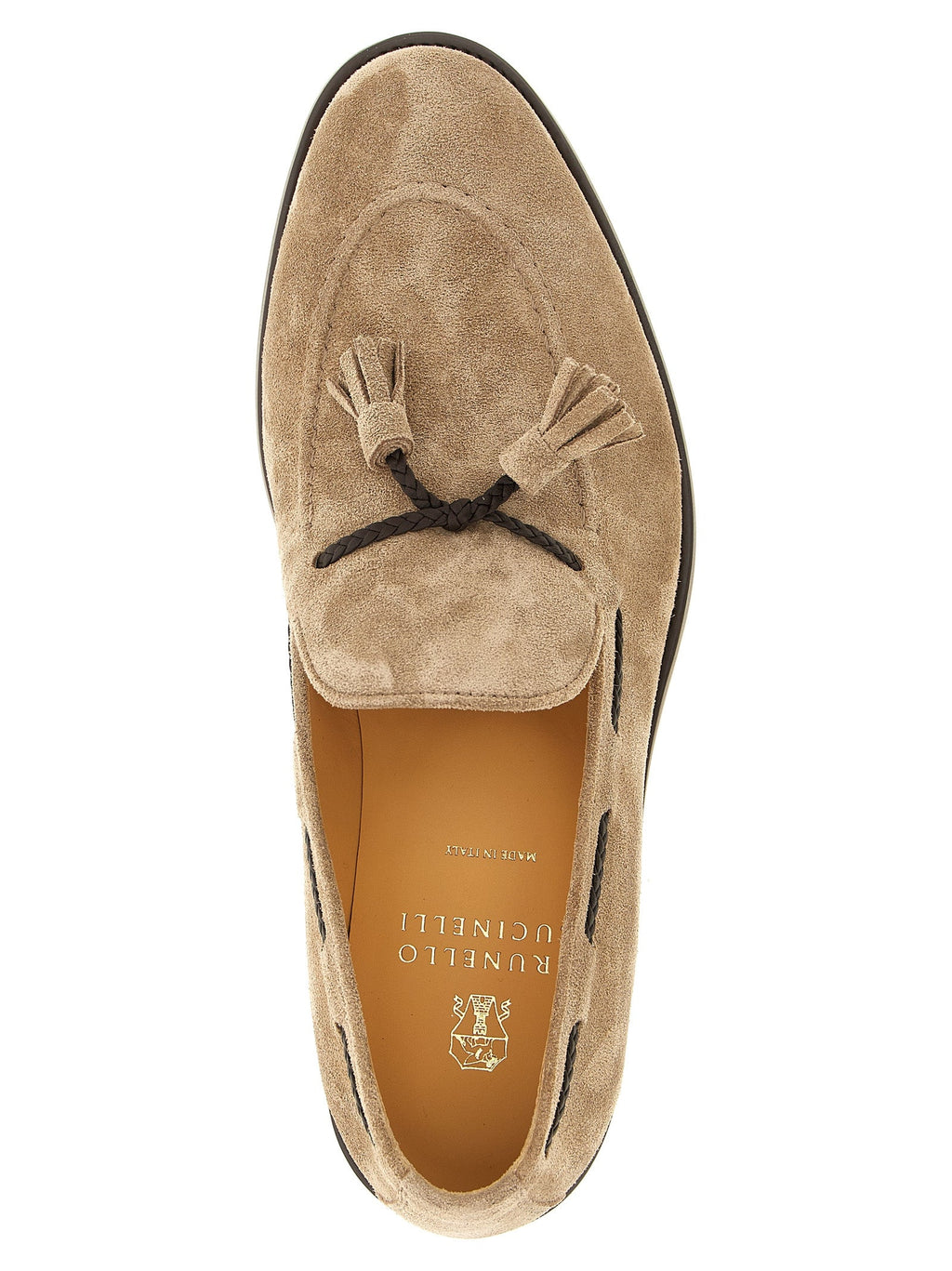 Brunello Cucinelli Brown Calfskin Slip-On Loafers