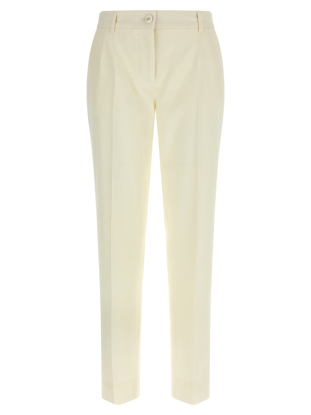 Dolce & Gabbana White Virgin Wool Dress Pants