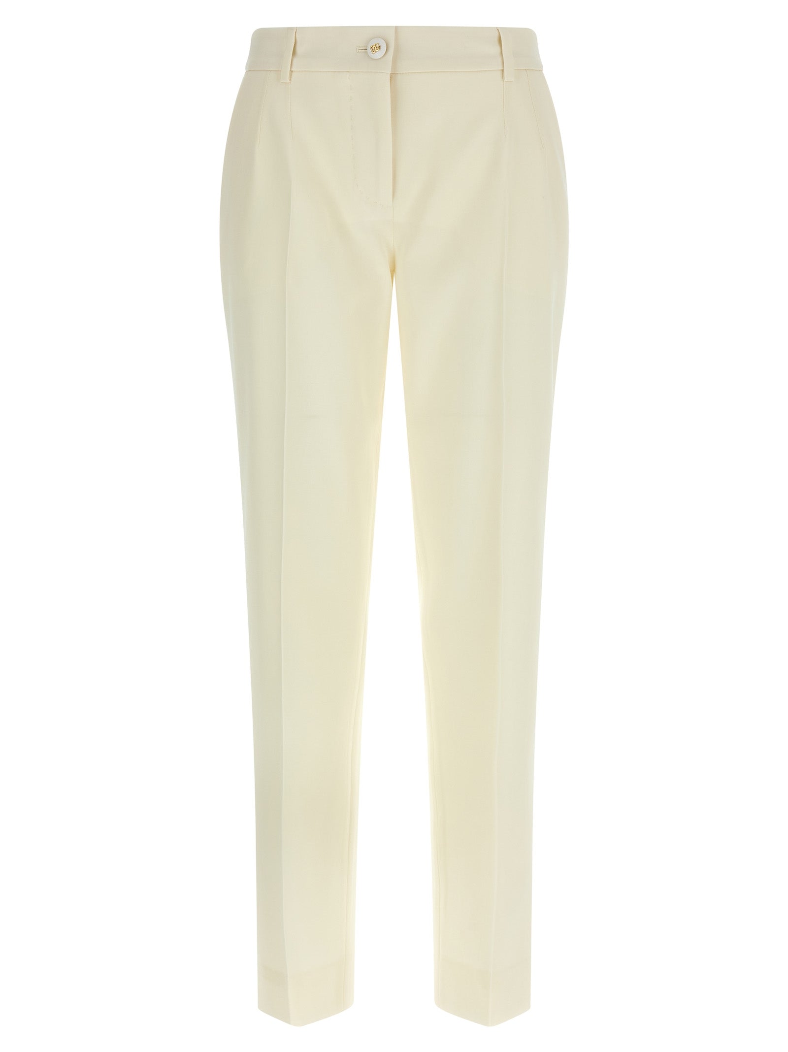 Dolce & Gabbana White Virgin Wool Dress Pants