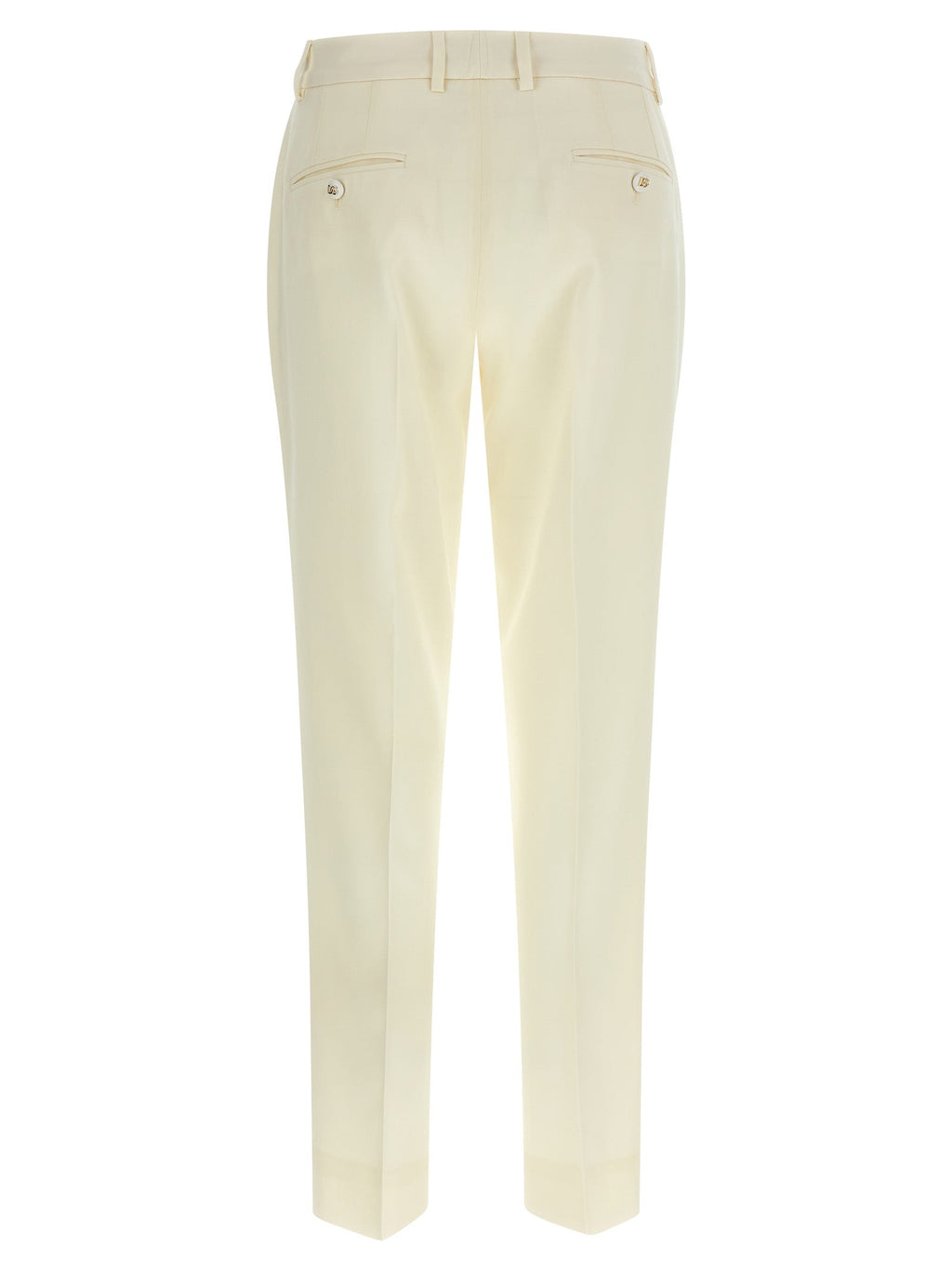 Dolce & Gabbana White Virgin Wool Dress Pants