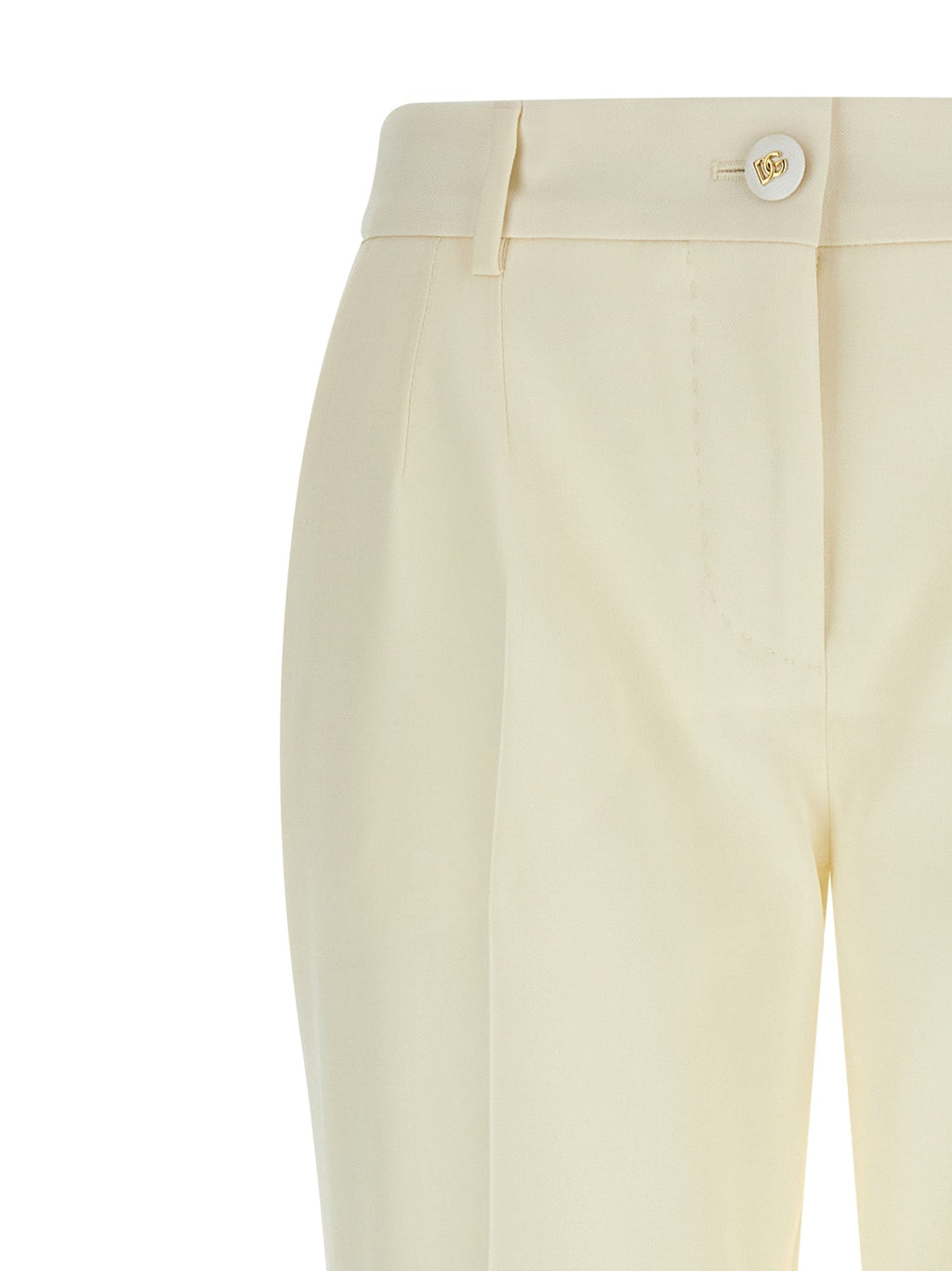 Dolce & Gabbana White Virgin Wool Dress Pants
