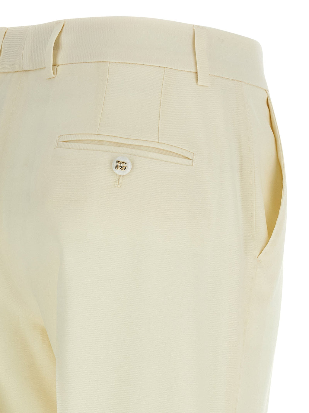 Dolce & Gabbana White Virgin Wool Dress Pants