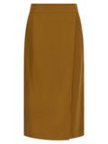 Alberto Biani Brown Viscose Midi Skirt