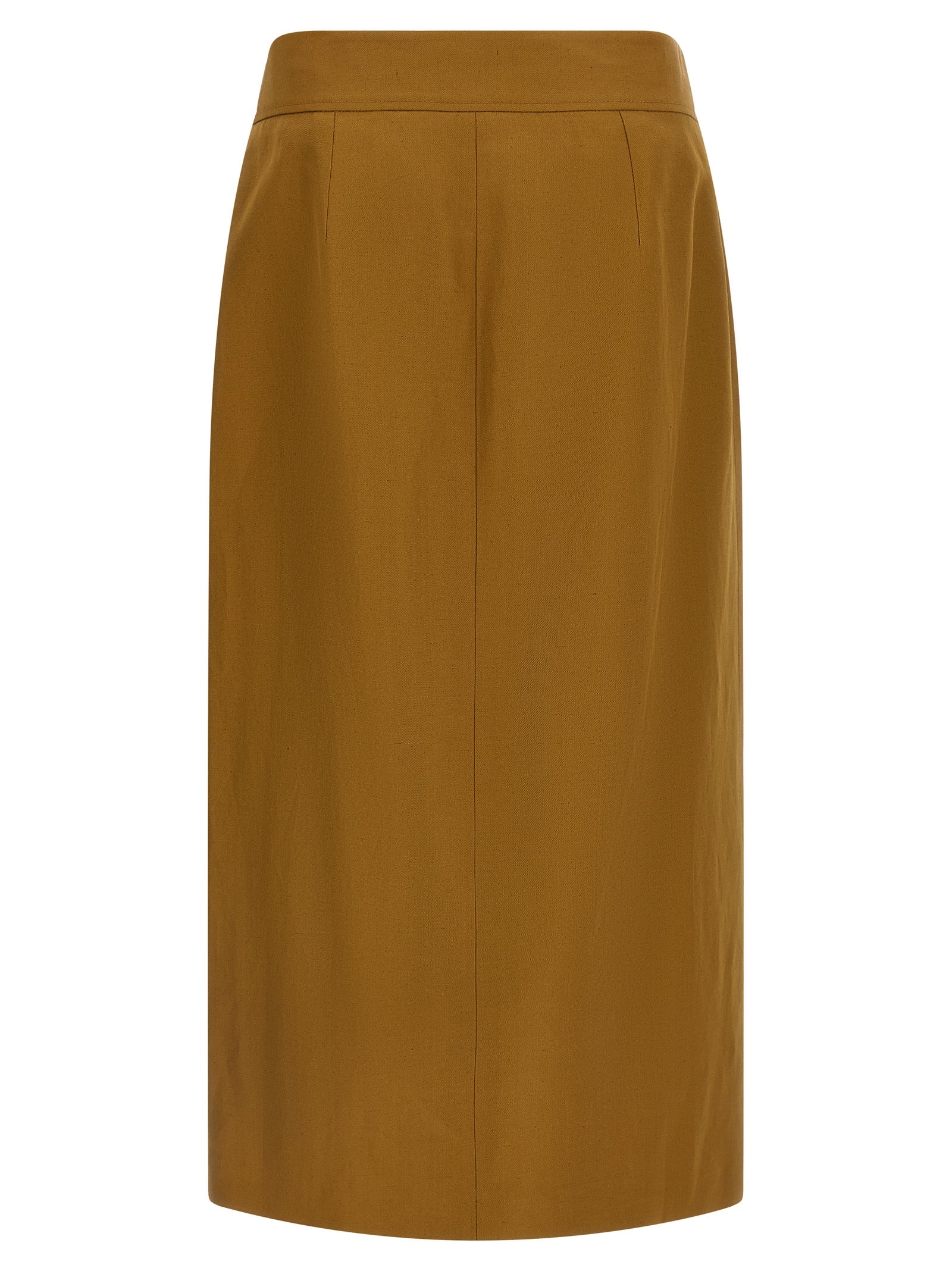 Alberto Biani Brown Viscose Midi Skirt