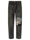 Yohji Yamamoto Black Cotton Tapered Jeans
