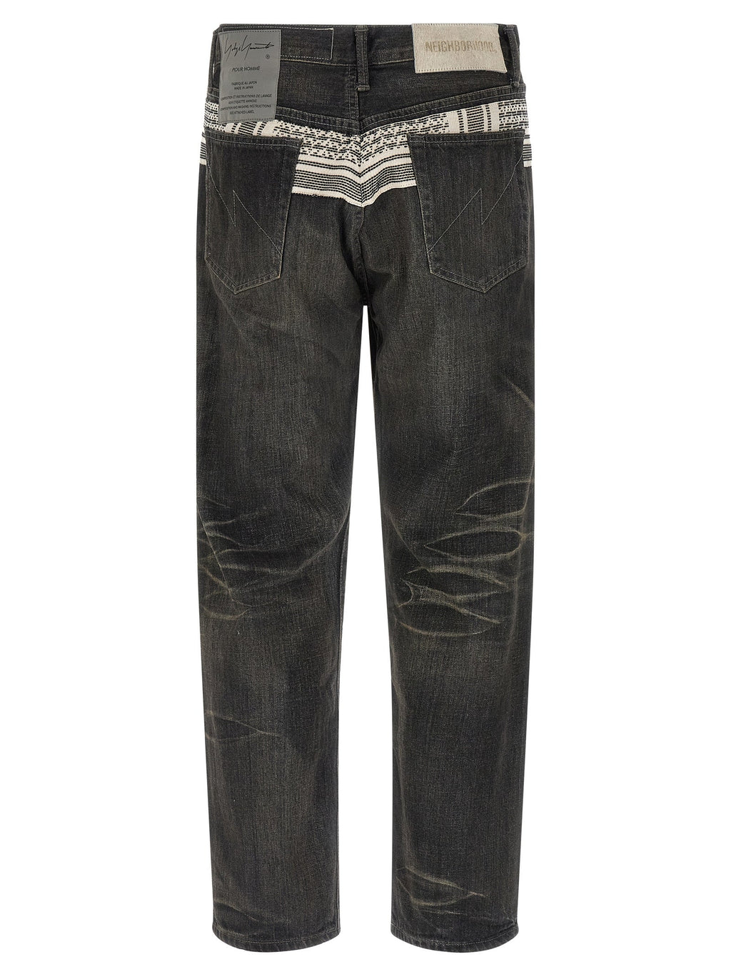 Yohji Yamamoto Black Cotton Tapered Jeans