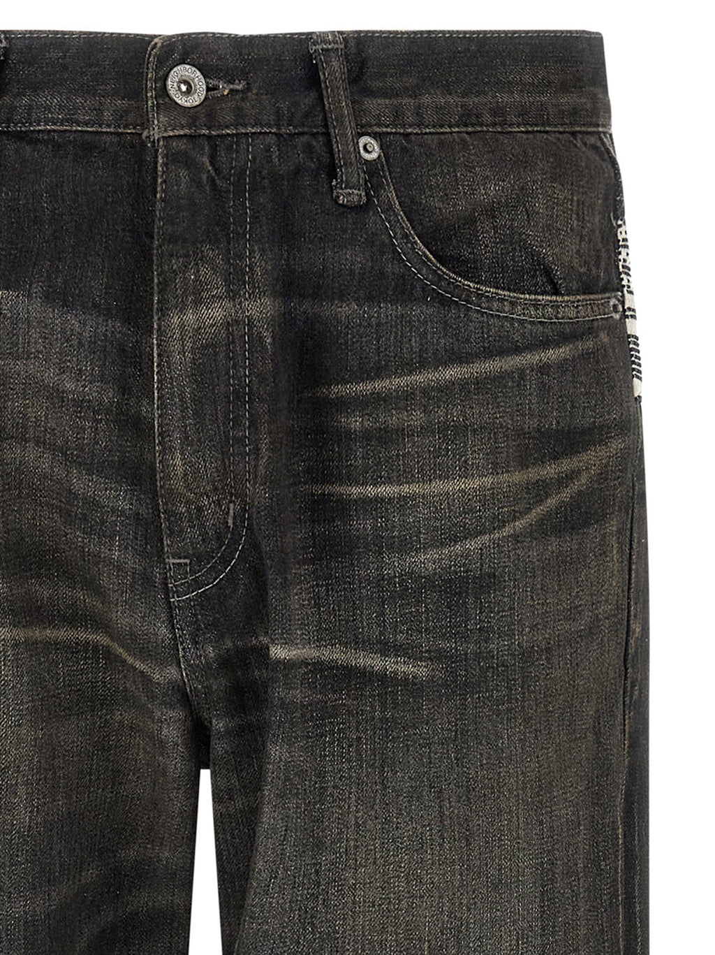 Yohji Yamamoto Black Cotton Tapered Jeans