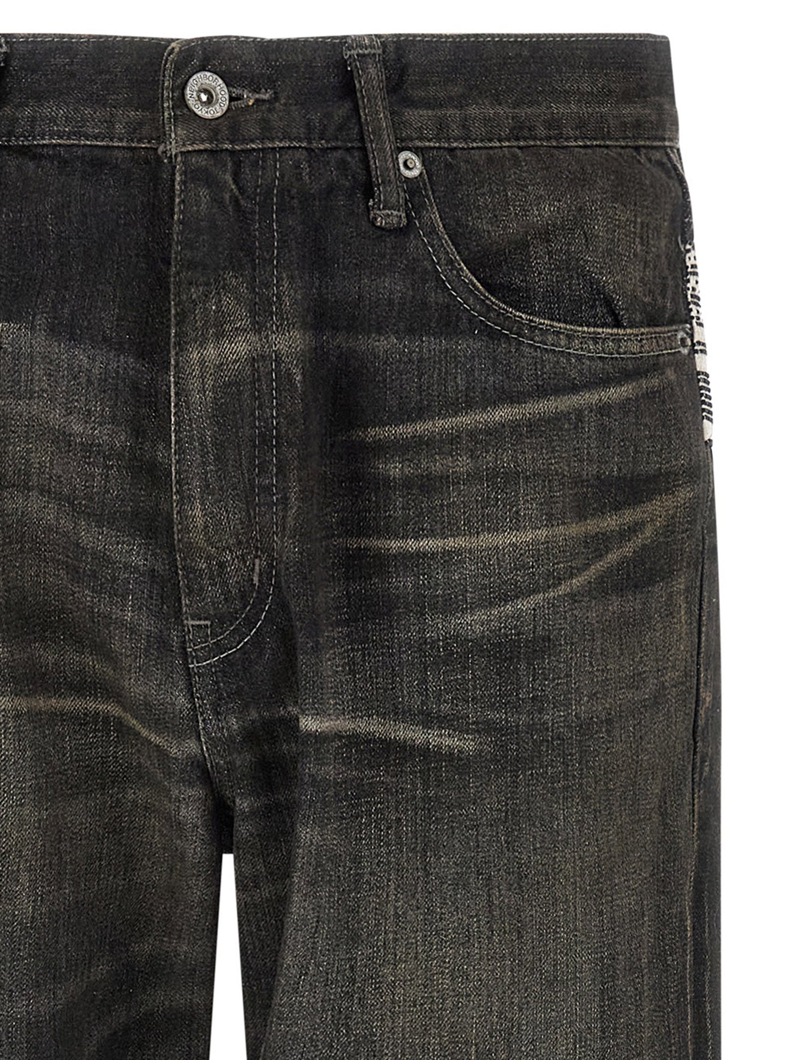 Yohji Yamamoto Black Cotton Tapered Jeans