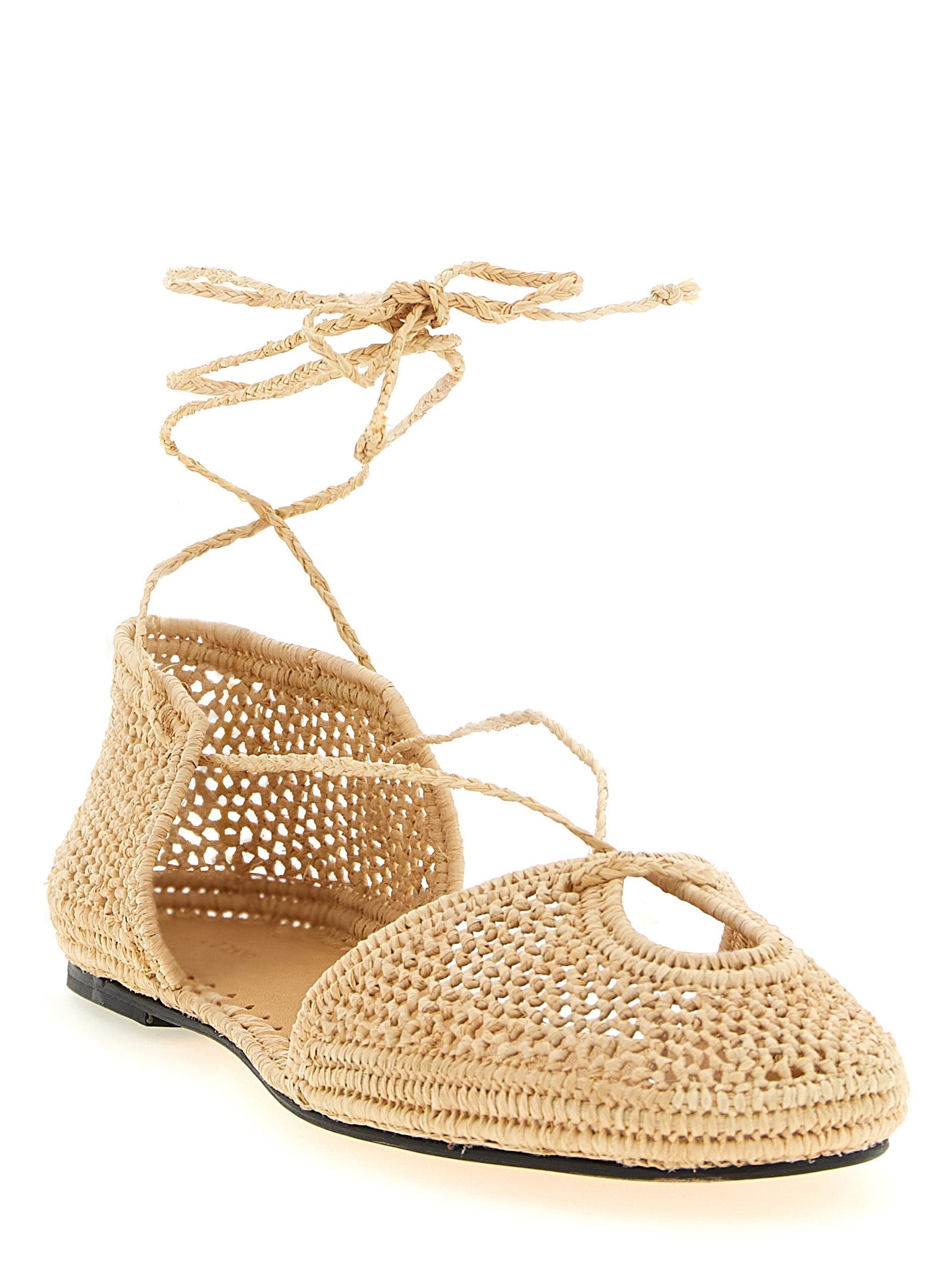 ODISSI Beige Viscose Ballet Flats