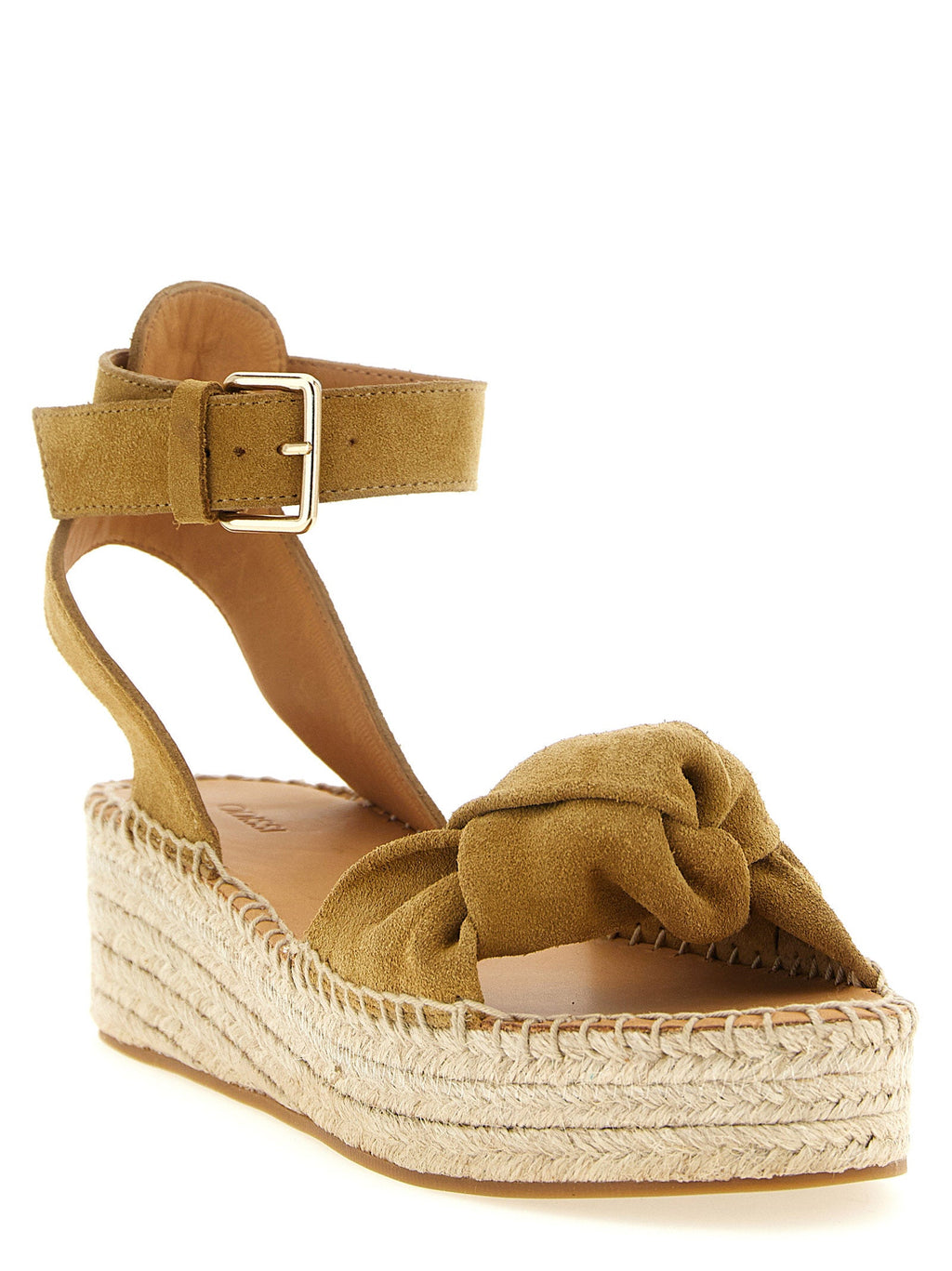 ODISSI Beige Calfskin Wedge Sandals