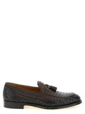 Doucal's Brown Calfskin Slip-On Loafers