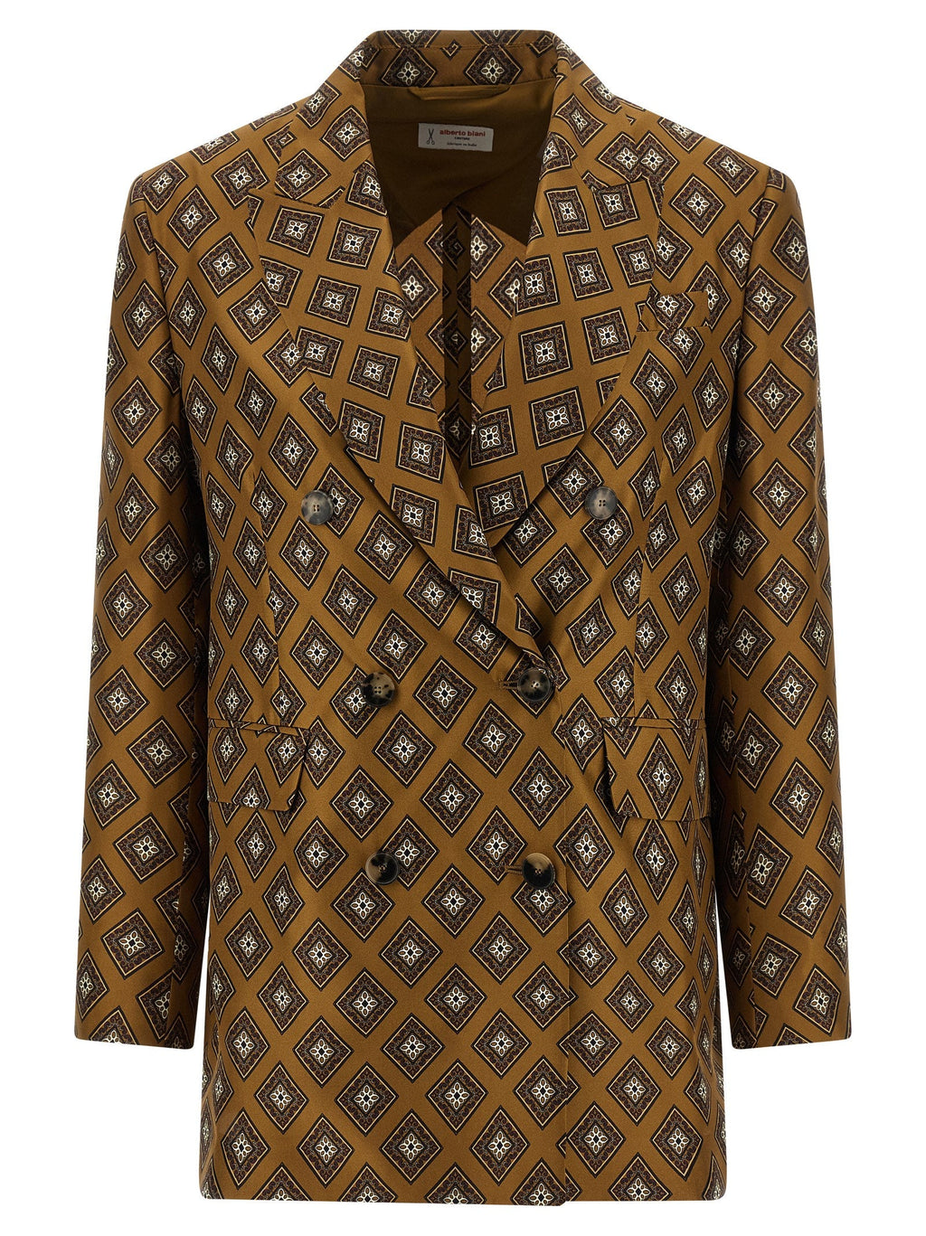 Alberto Biani Brown Silk Blazer