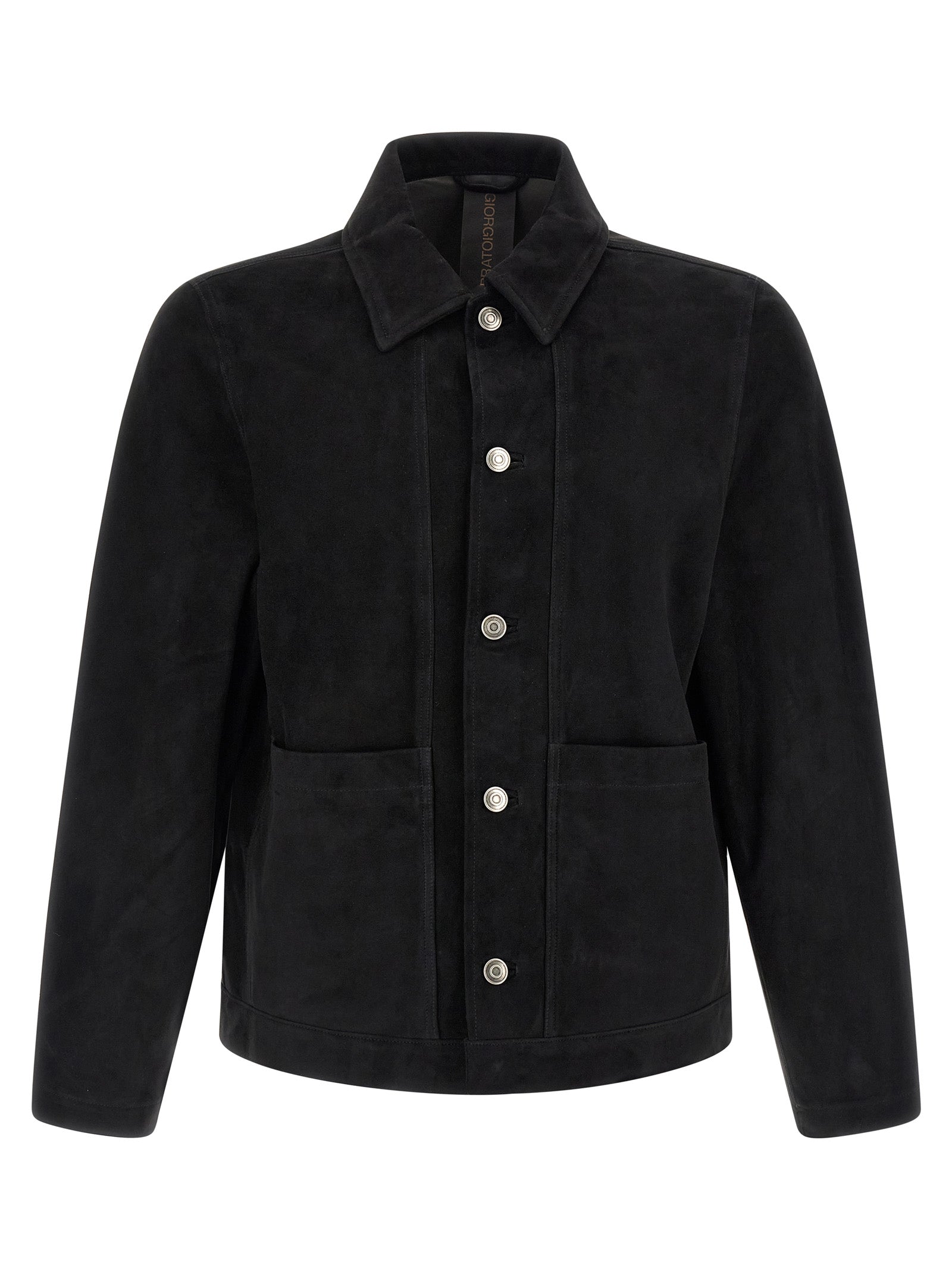 GIORGIO BRATO Black Suede Leather Leather Jacket