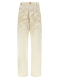 WILLY CHAVARRIA Beige Cotton Tapered Jeans