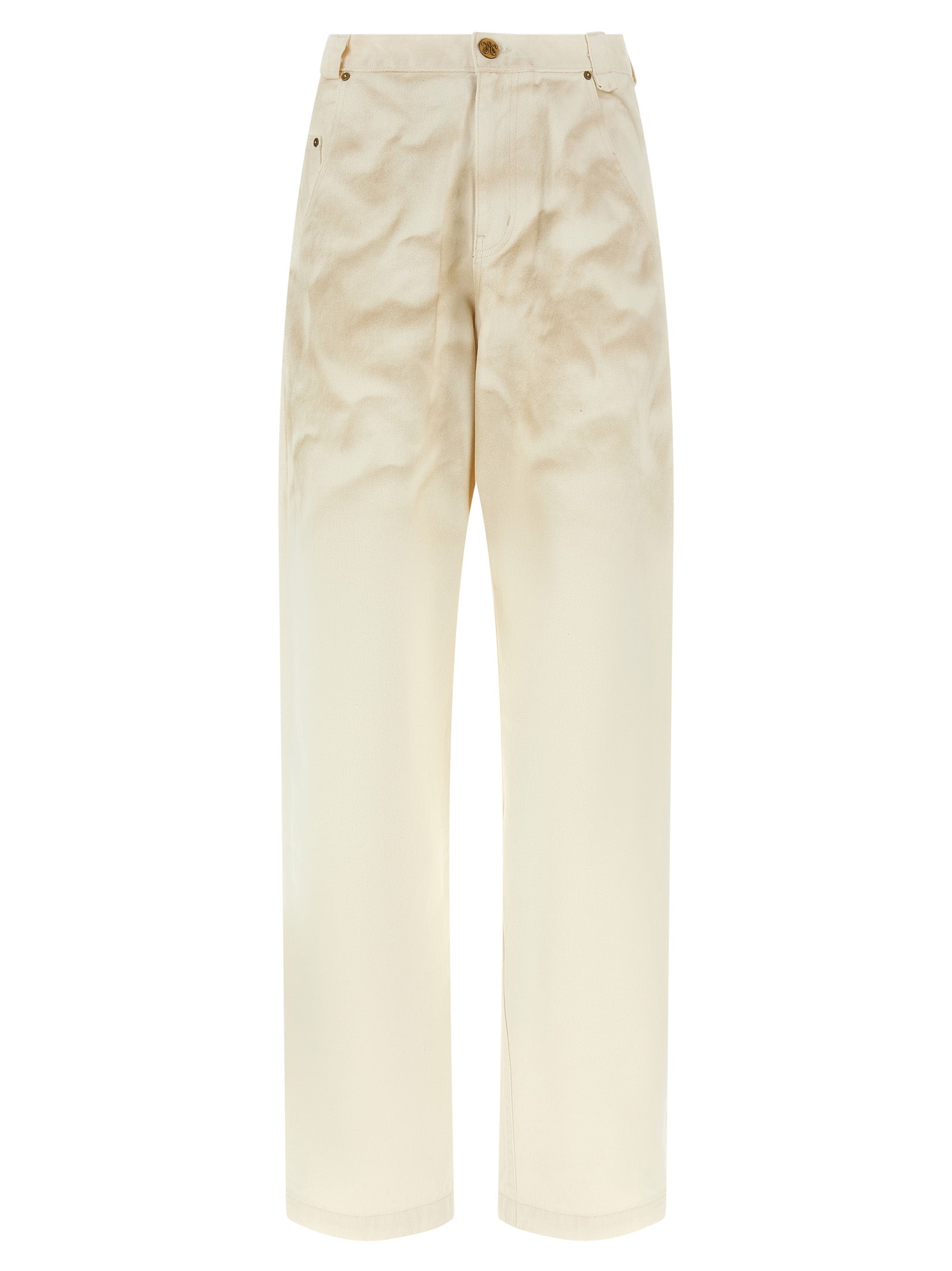 WILLY CHAVARRIA Beige Cotton Tapered Jeans