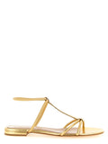 Gianvito Rossi Gold Lamb Leather Flat Sandals