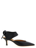 ODISSI Black Lamb Leather Mid Heel Pumps