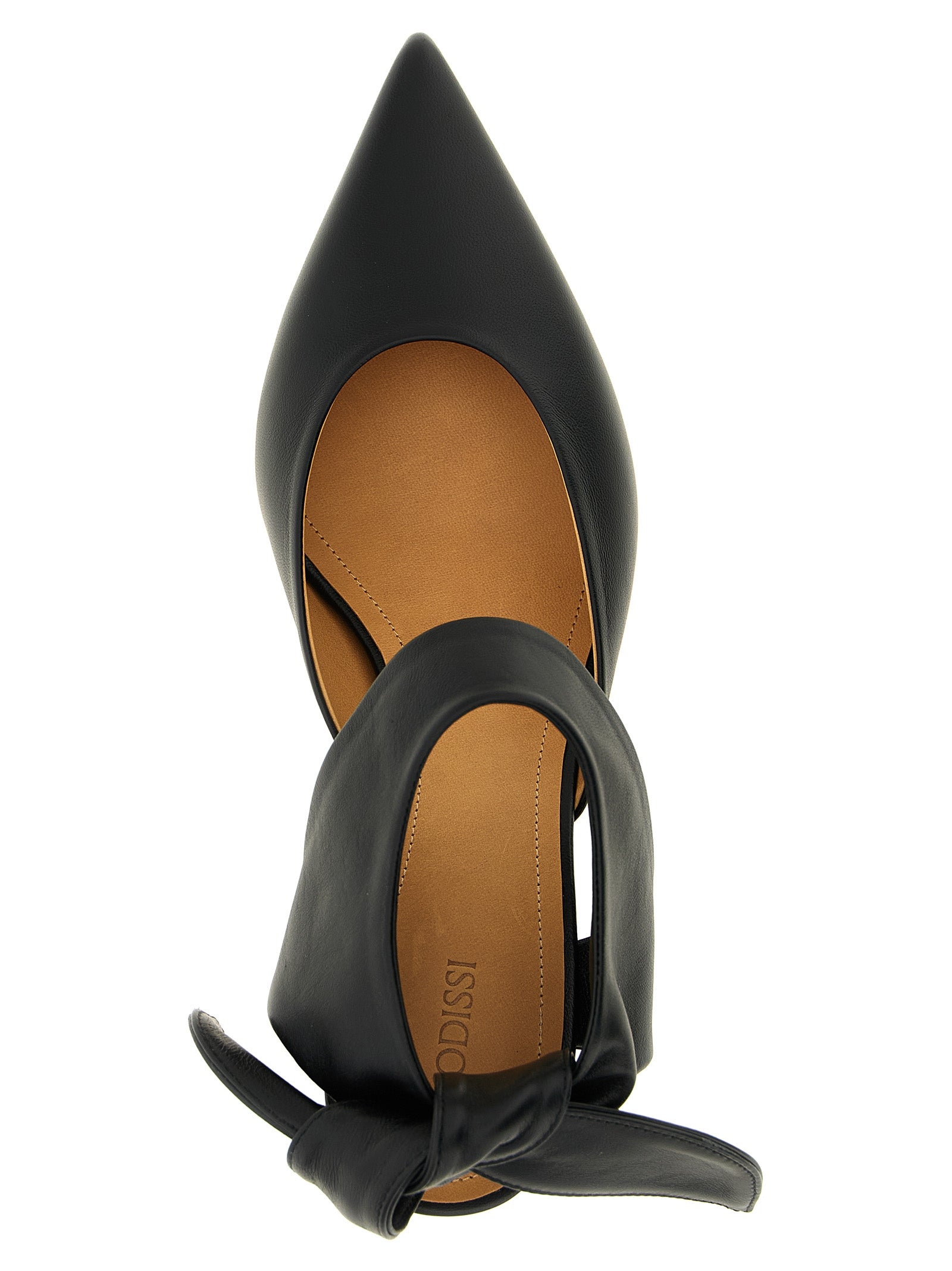 ODISSI Black Lamb Leather Mid Heel Pumps