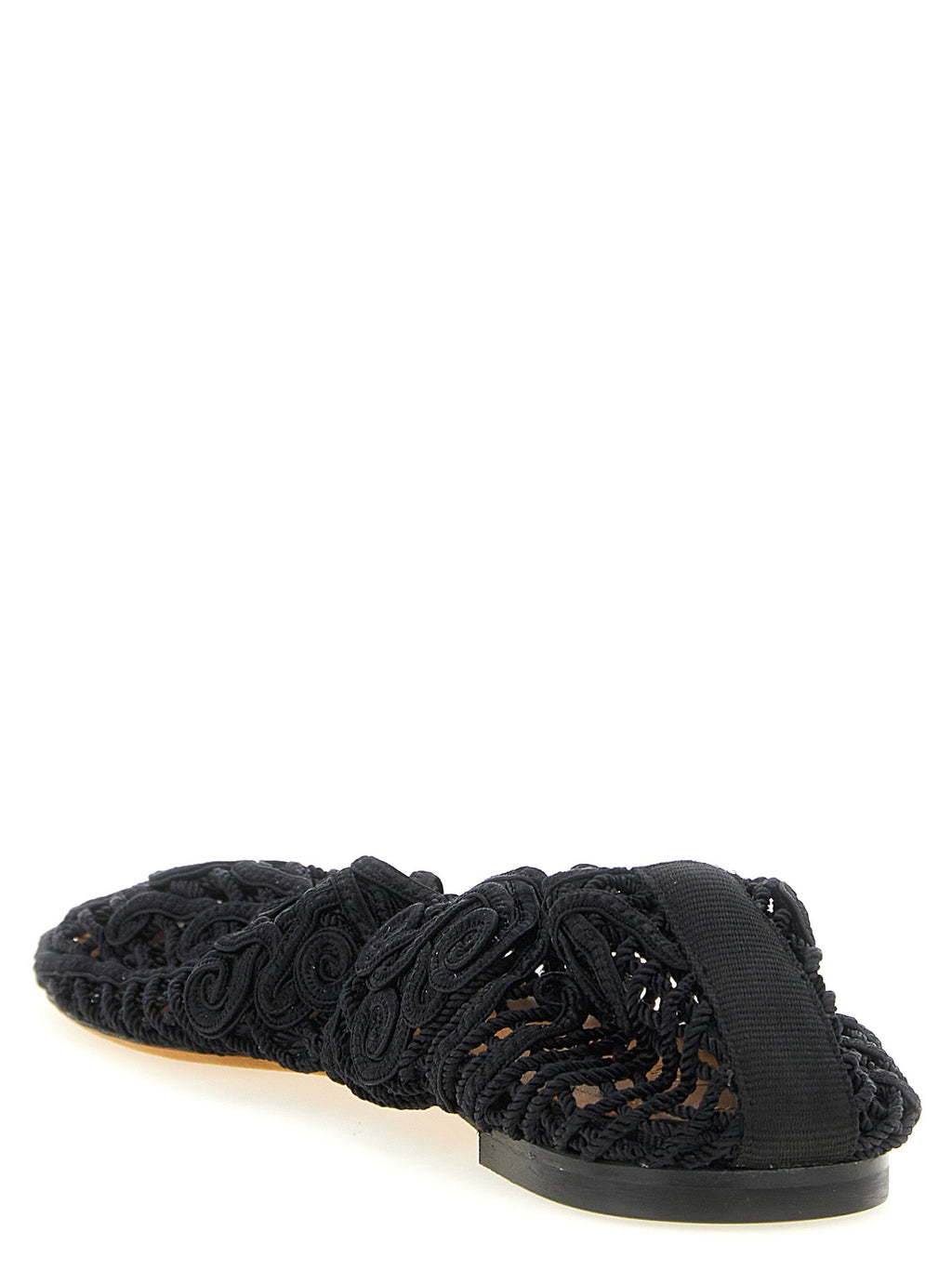 ODISSI Black Polyester Ballet Flats