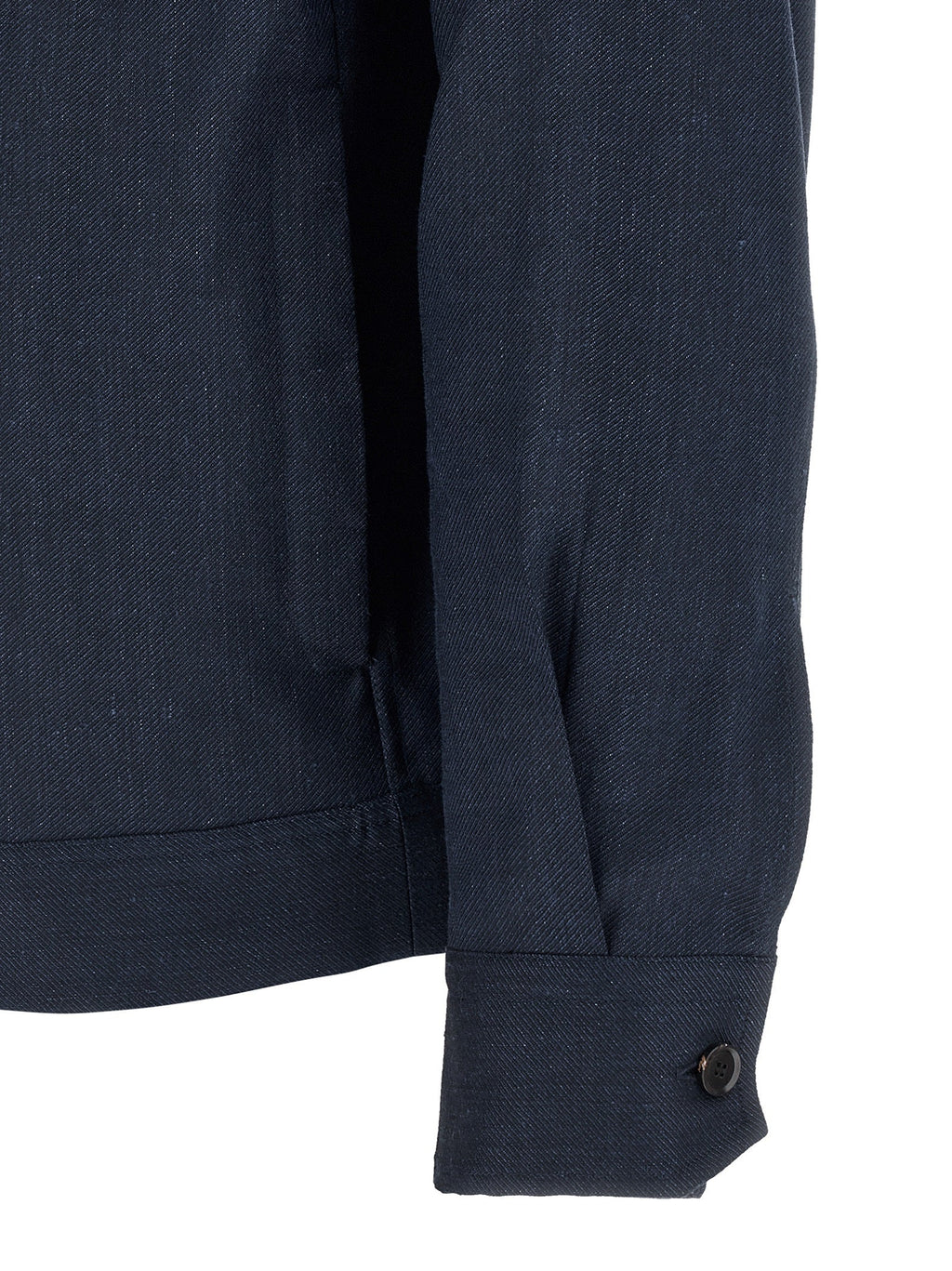Brioni Blue Linen Full-Length Jacket