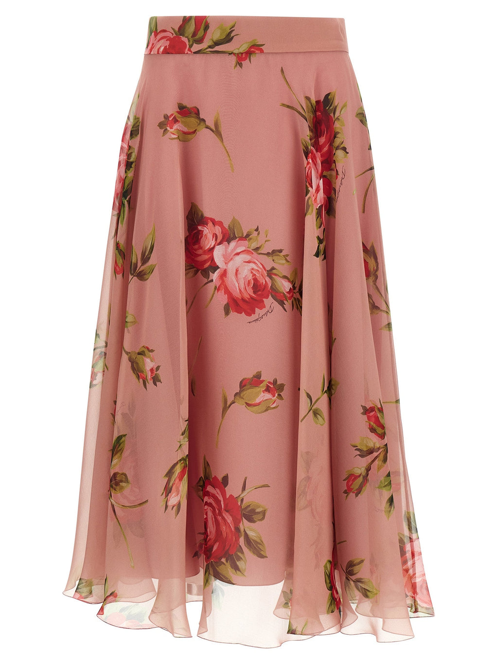 Dolce & Gabbana Multicolor Silk Midi Skirt
