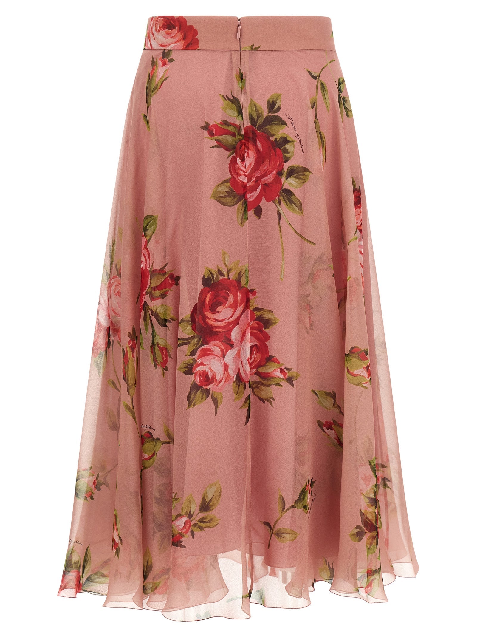 Dolce & Gabbana Multicolor Silk Midi Skirt