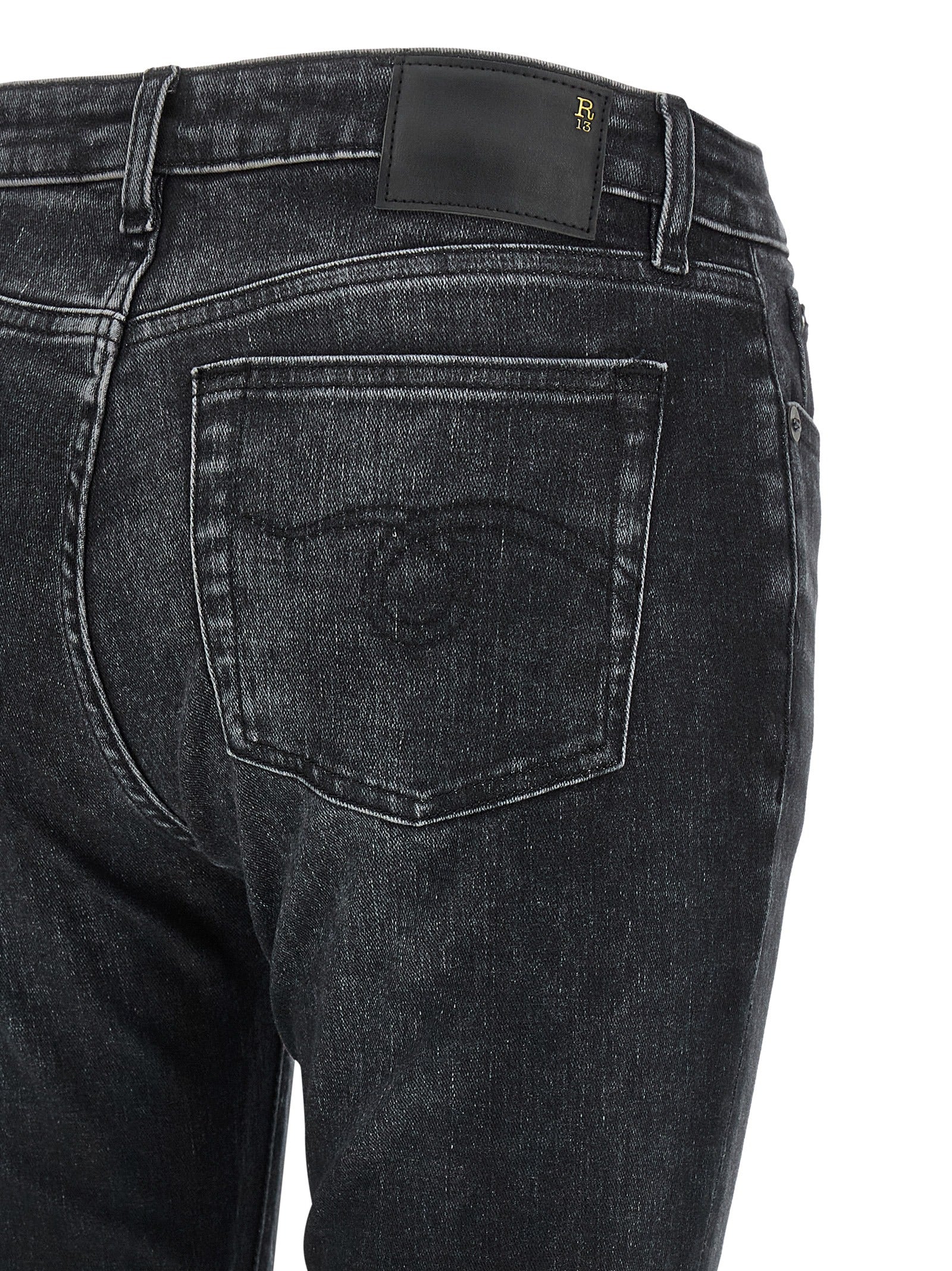 R13 Black Cotton Jeans Denim