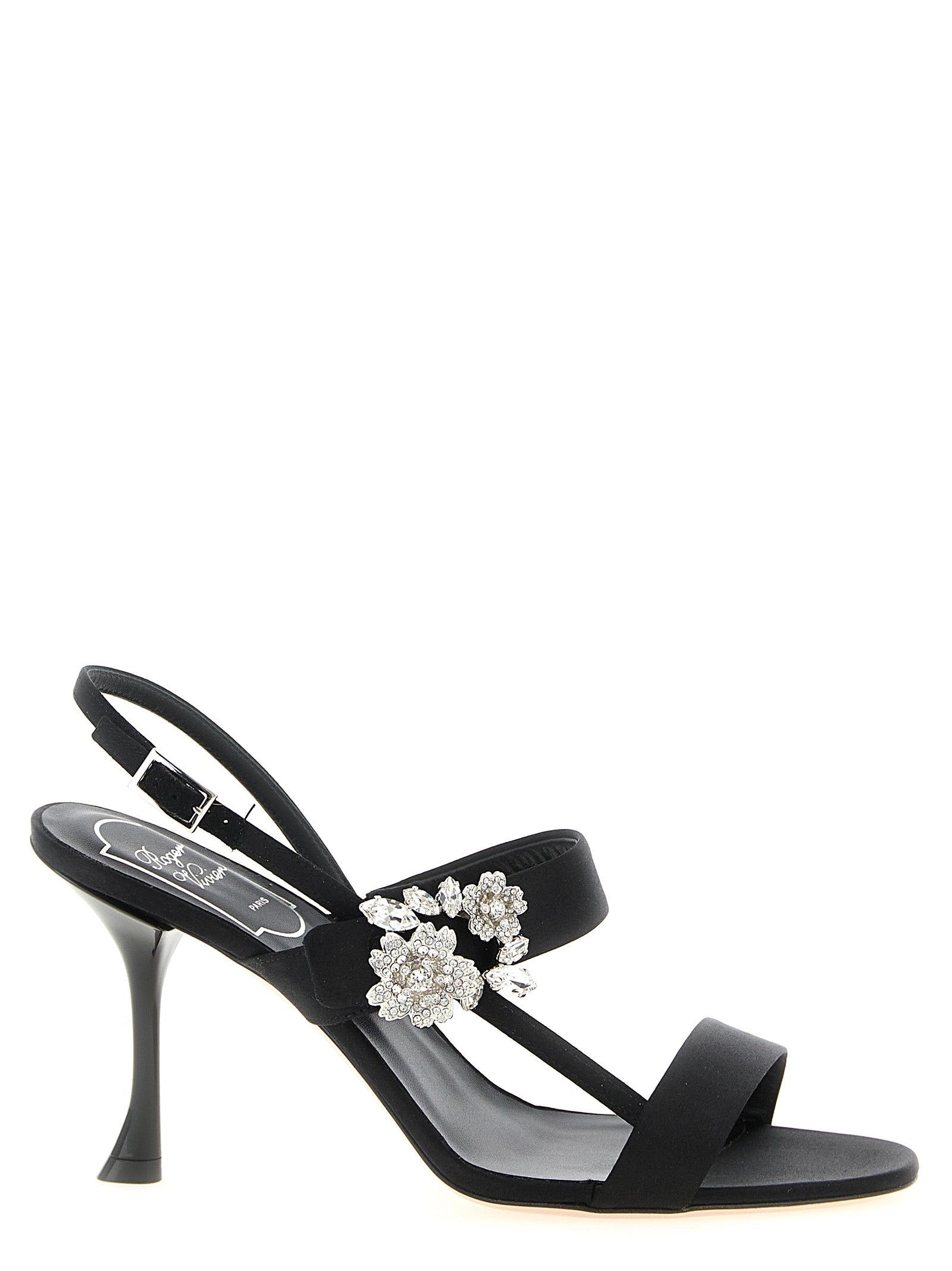 Roger Vivier Black Viscose Stiletto Heel Sandals