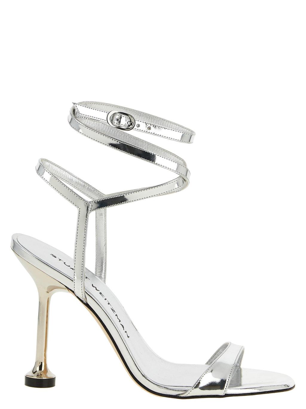 Stuart Weitzman Silver Polyethylene Stiletto Heel Sandals