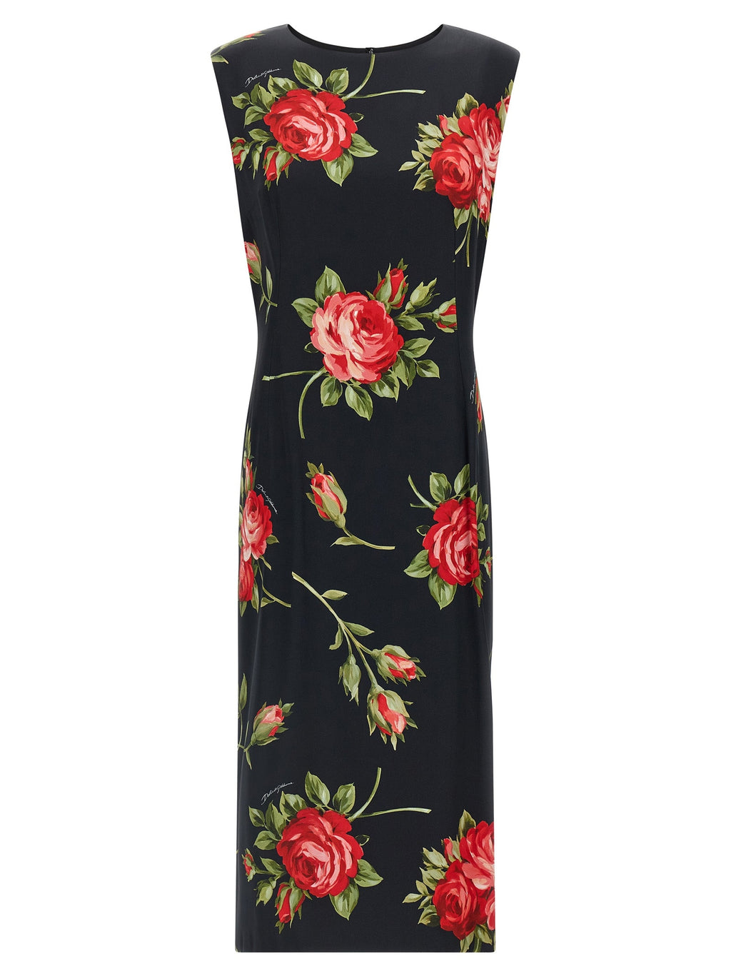 Dolce & Gabbana Black Viscose Midi Dress Dolce & Gabbana