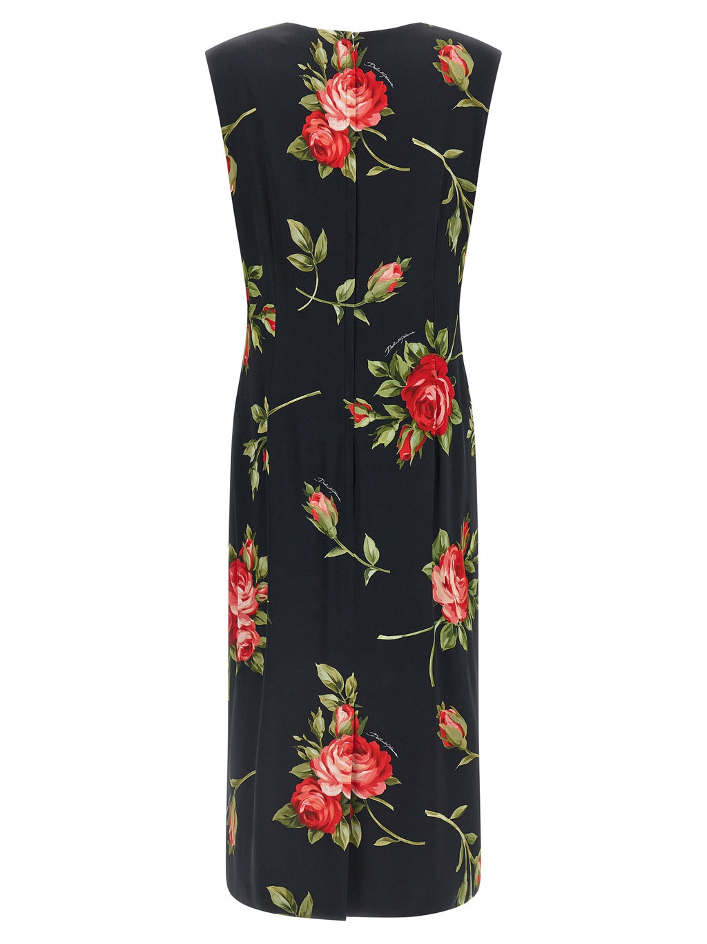 Dolce & Gabbana Black Viscose Midi Dress Dolce & Gabbana