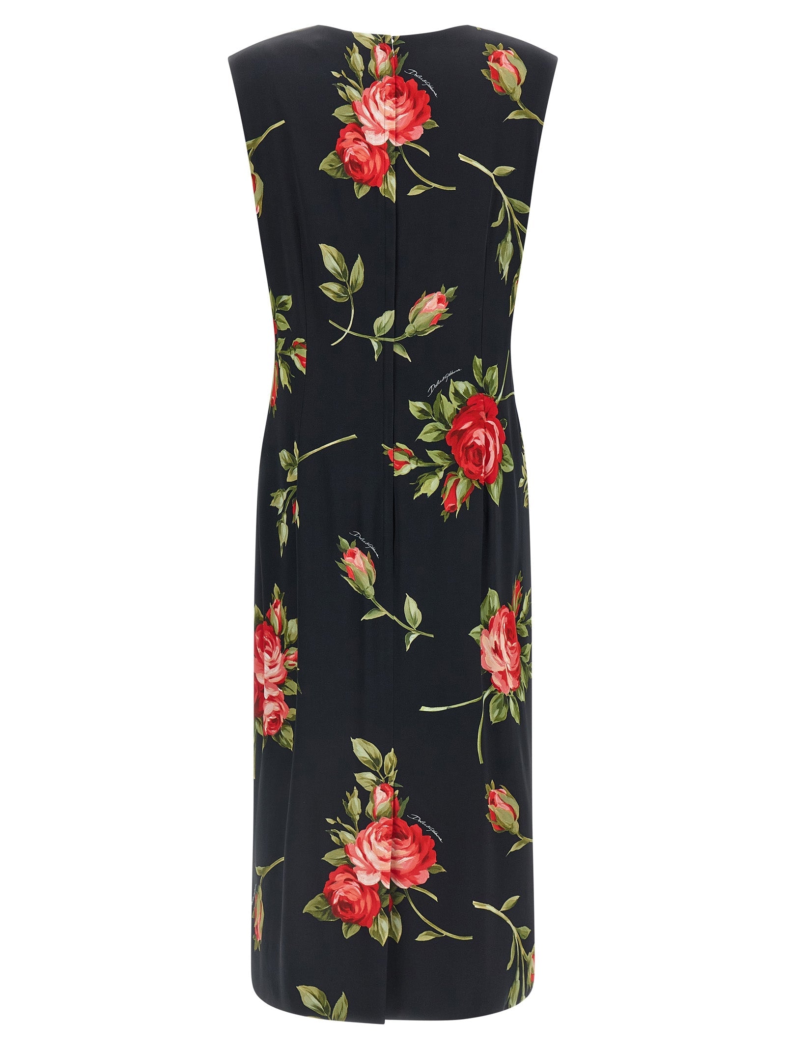 Dolce & Gabbana Black Viscose Midi Dress Dolce & Gabbana