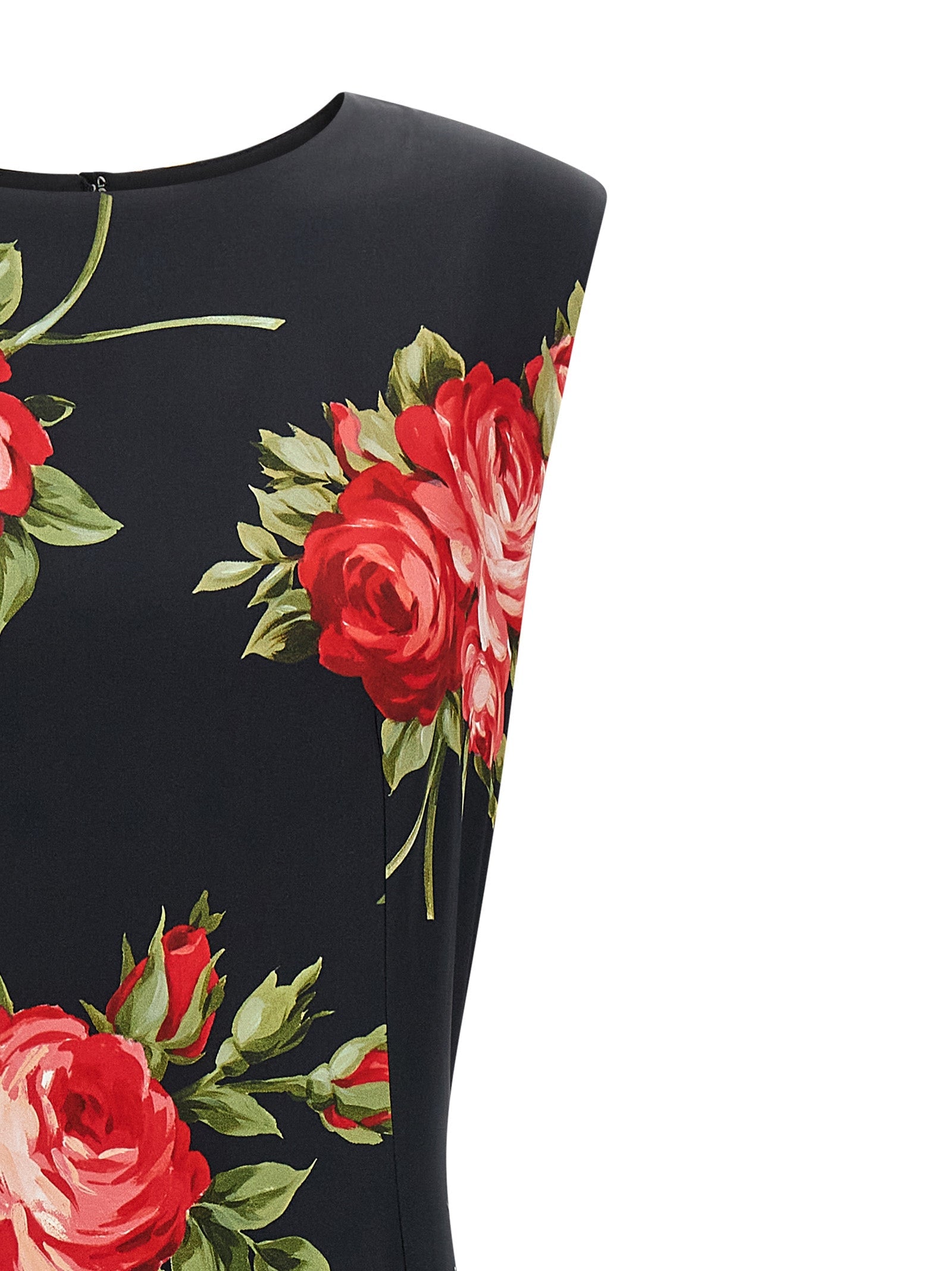 Dolce & Gabbana Black Viscose Midi Dress Dolce & Gabbana