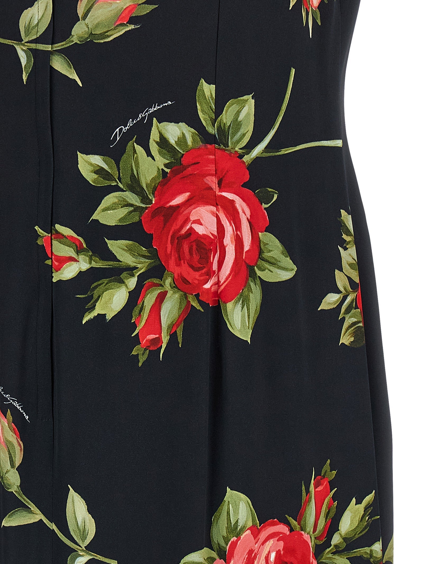 Dolce & Gabbana Black Viscose Midi Dress Dolce & Gabbana