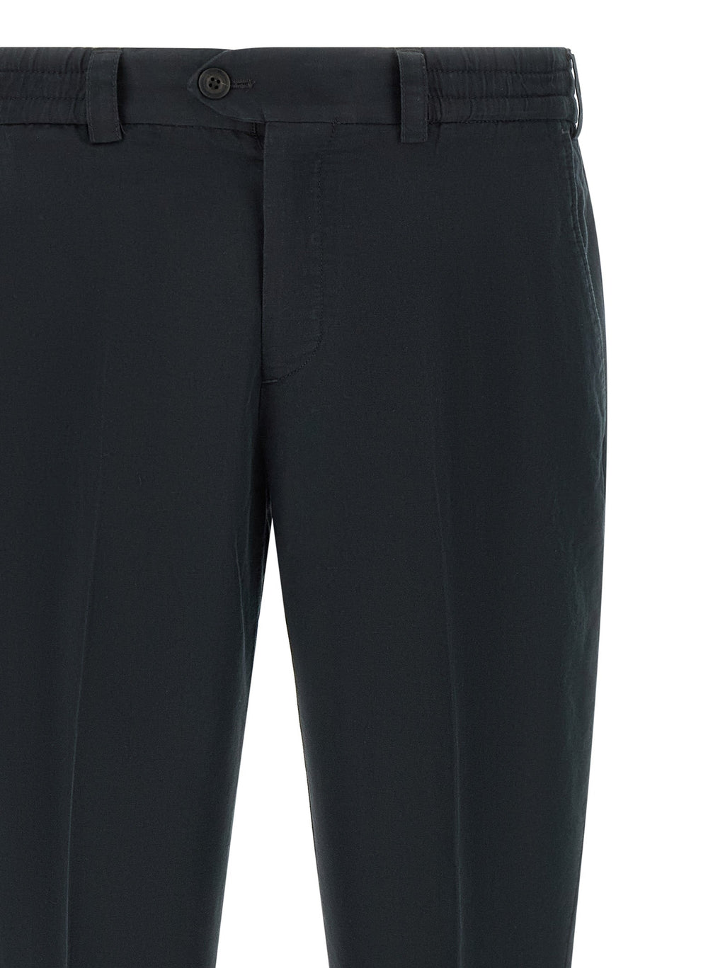 PT Torino Black Linen Casual Pants