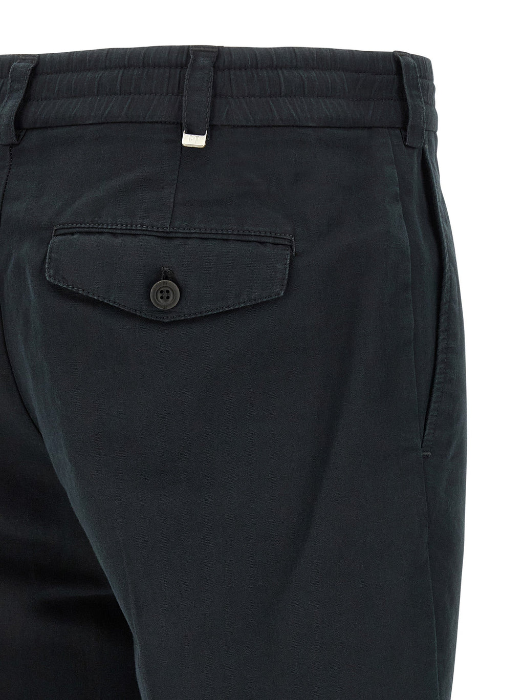 PT Torino Black Linen Casual Pants