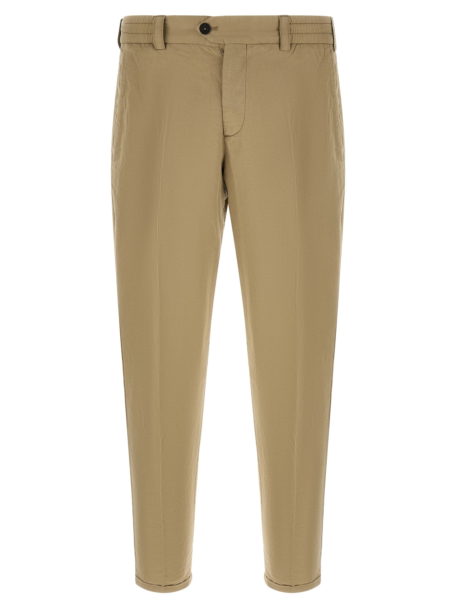 PT Torino Beige Linen Casual Pants
