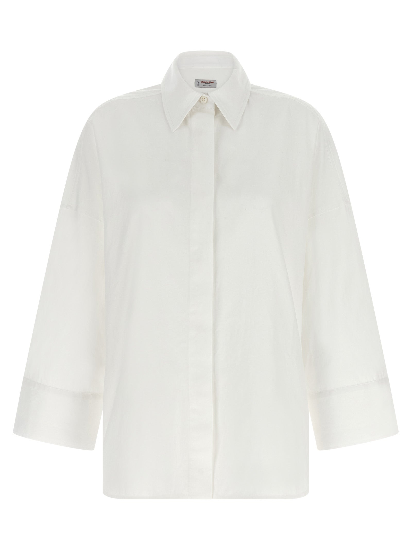 Alberto Biani White Cotton Blouse