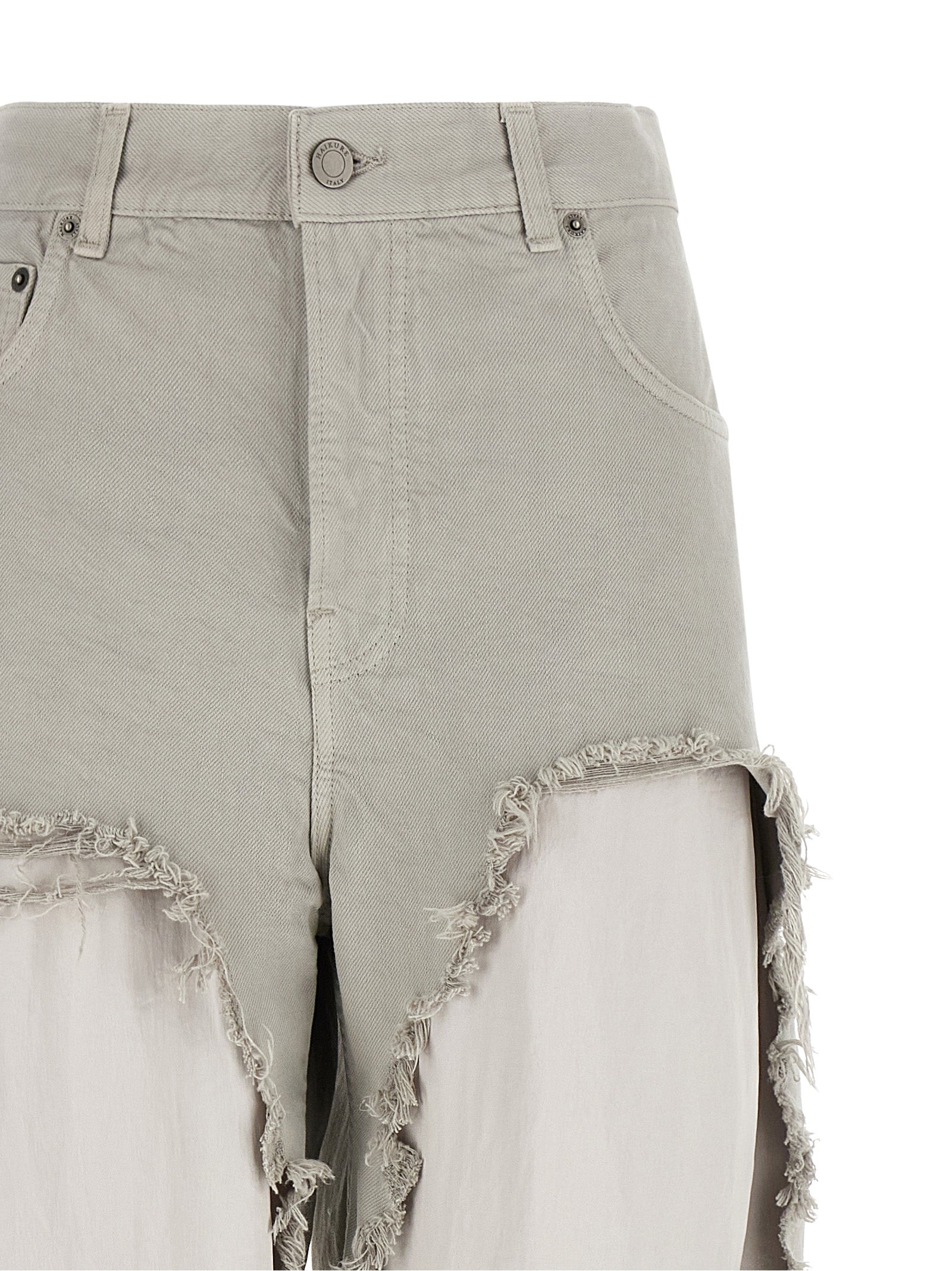 Haikure Gray Cotton Flared Jeans