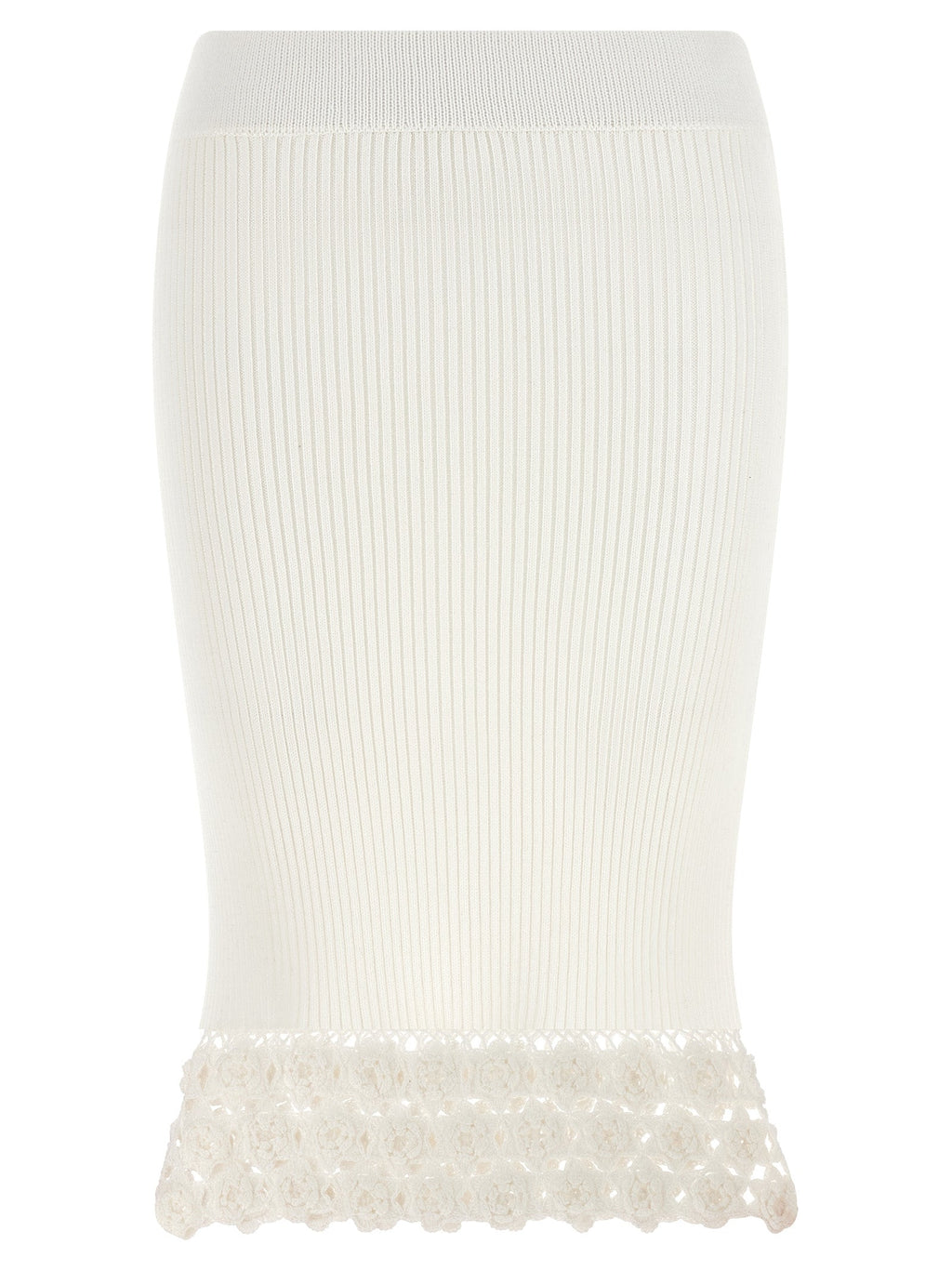 Ganni White Organic Cotton Midi Skirt