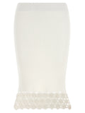 Ganni White Organic Cotton Midi Skirt