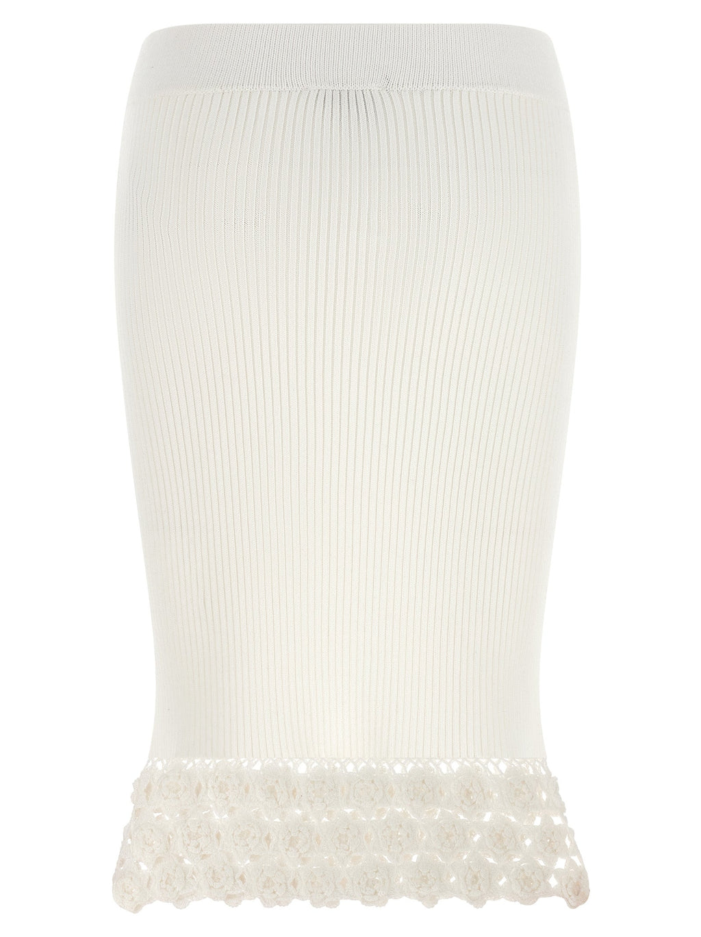 Ganni White Organic Cotton Midi Skirt