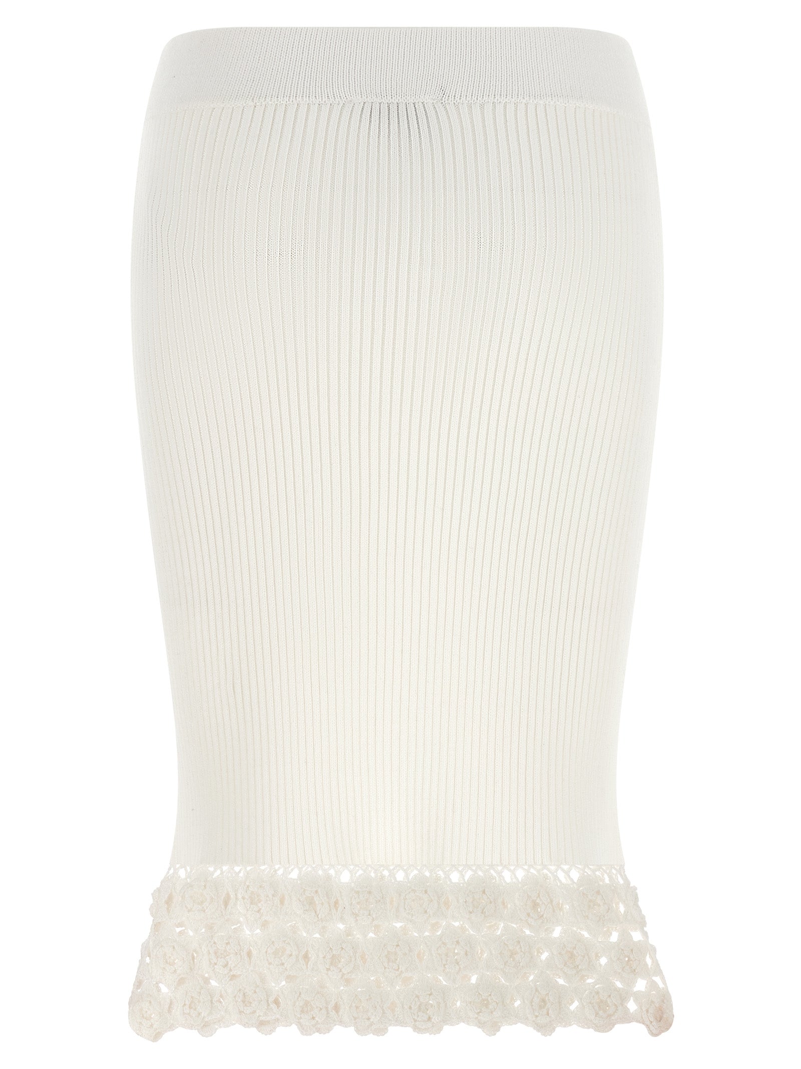 Ganni White Organic Cotton Midi Skirt