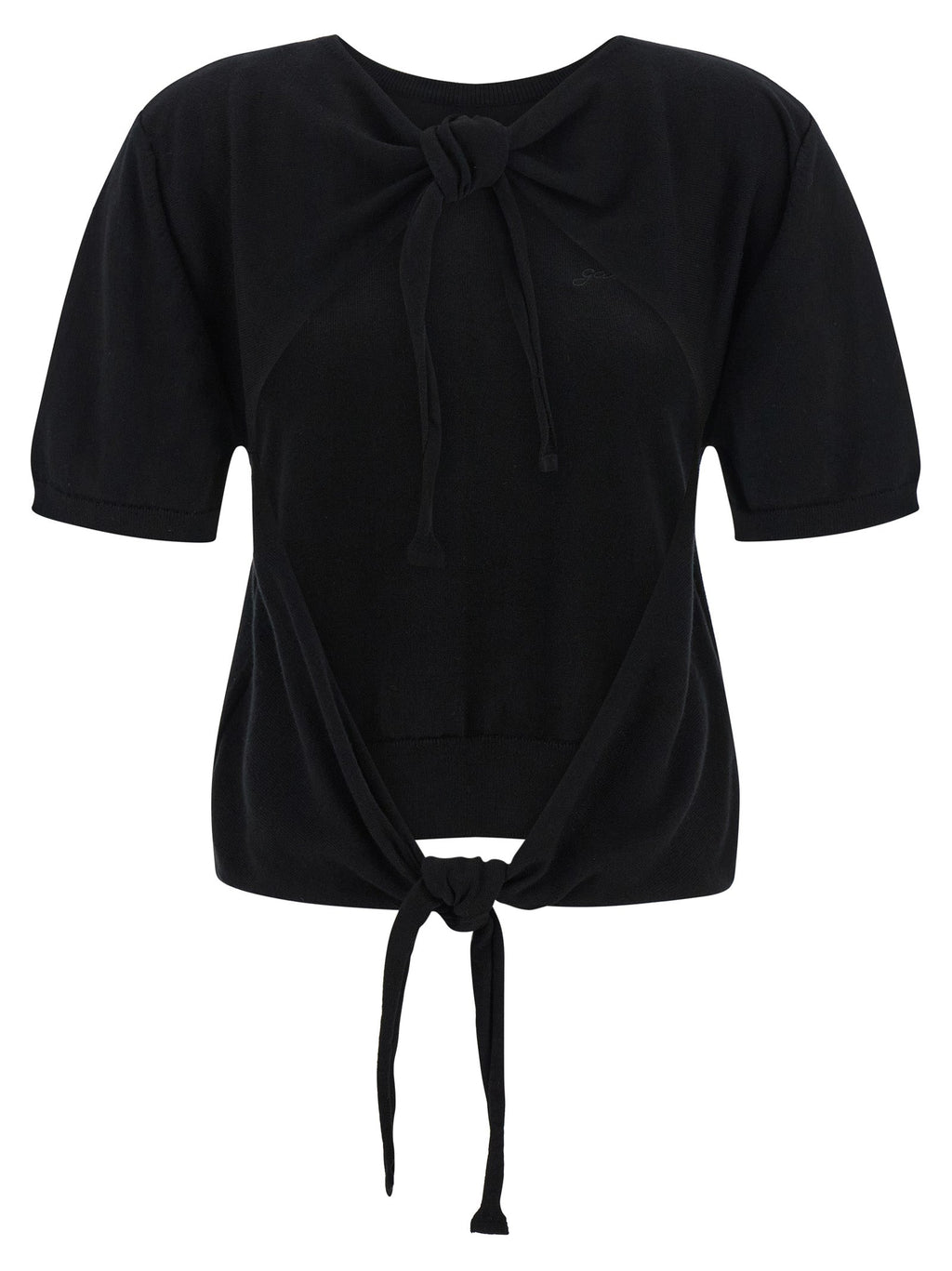 Ganni Black Organic Cotton Cardigan
