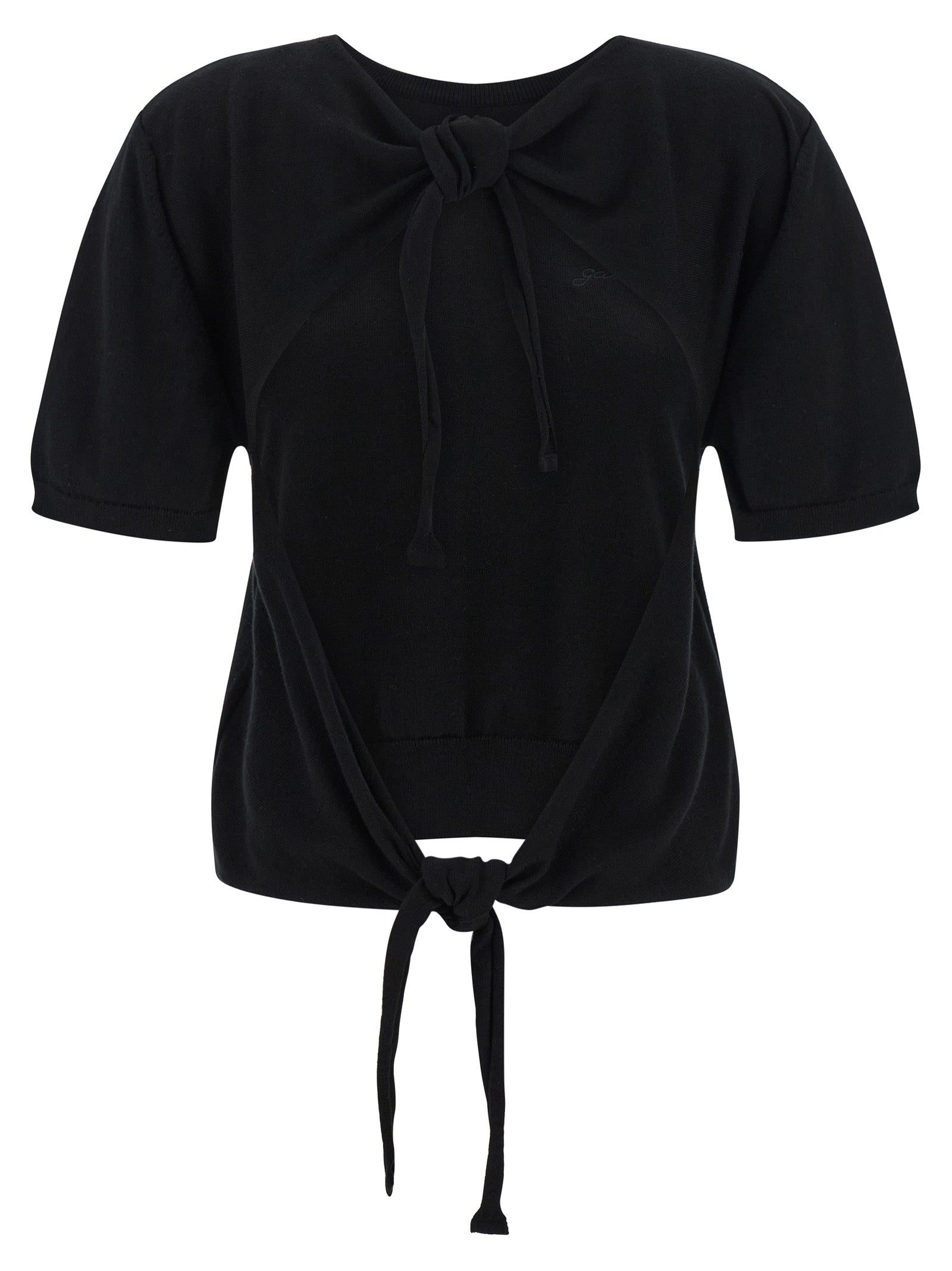 Ganni Black Organic Cotton Cardigan