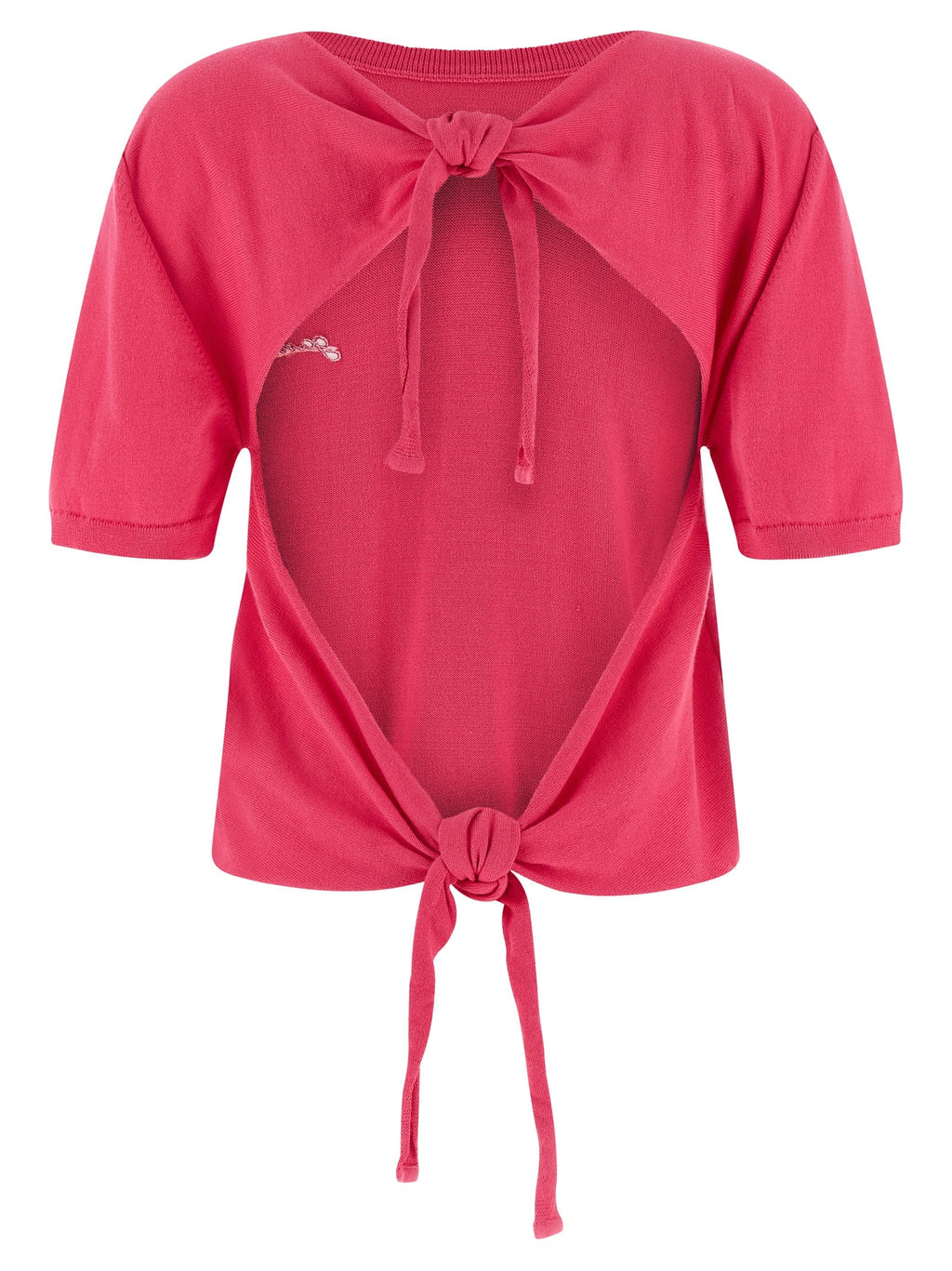 Ganni Fuchsia Organic Cotton Cardigan
