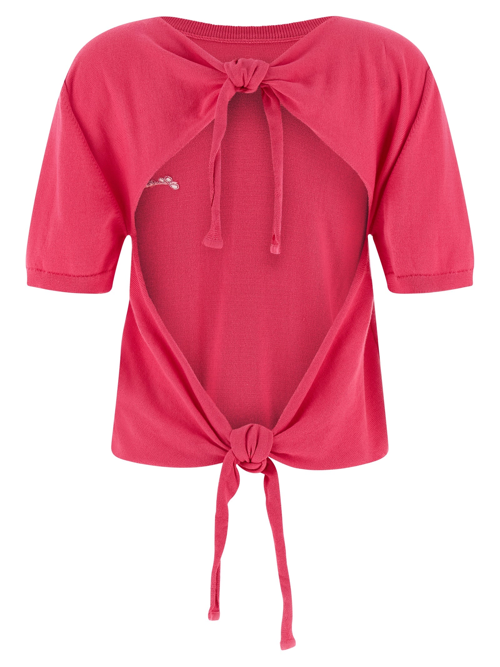Ganni Fuchsia Organic Cotton Cardigan